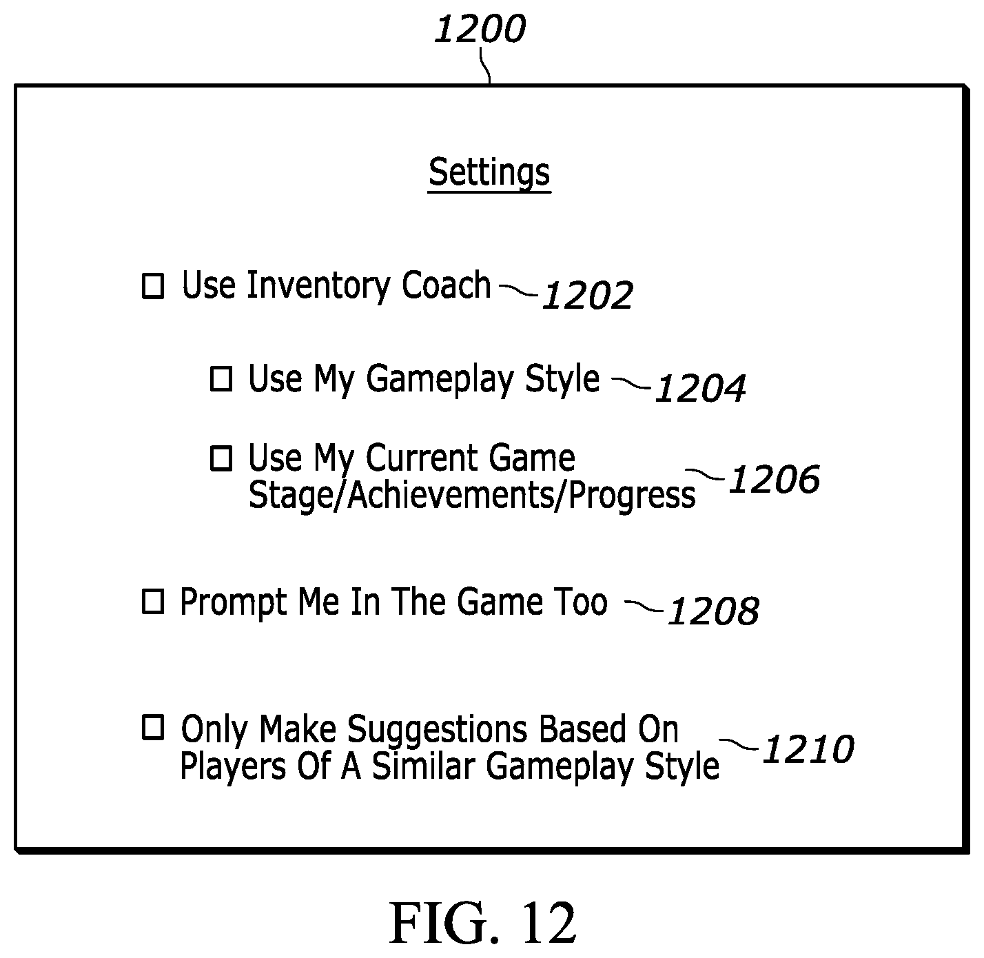 Patent US11779844 Figure 9 – Video game inventory coach