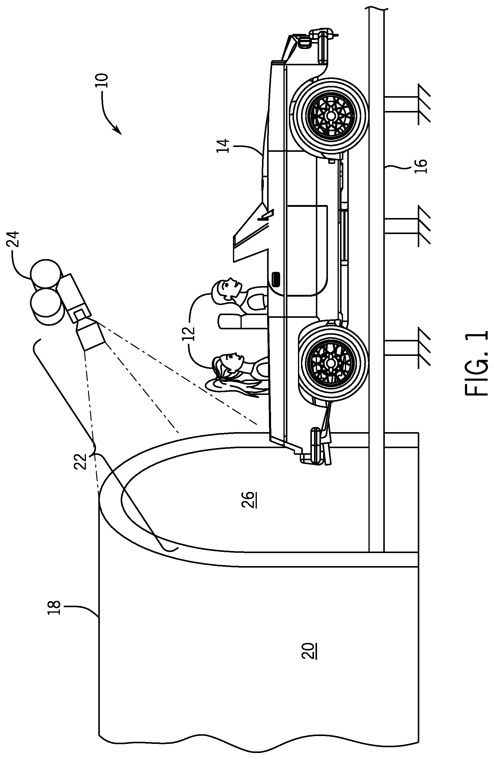 Patent US11779850 Figure 1 – Amusement park ride tunnel