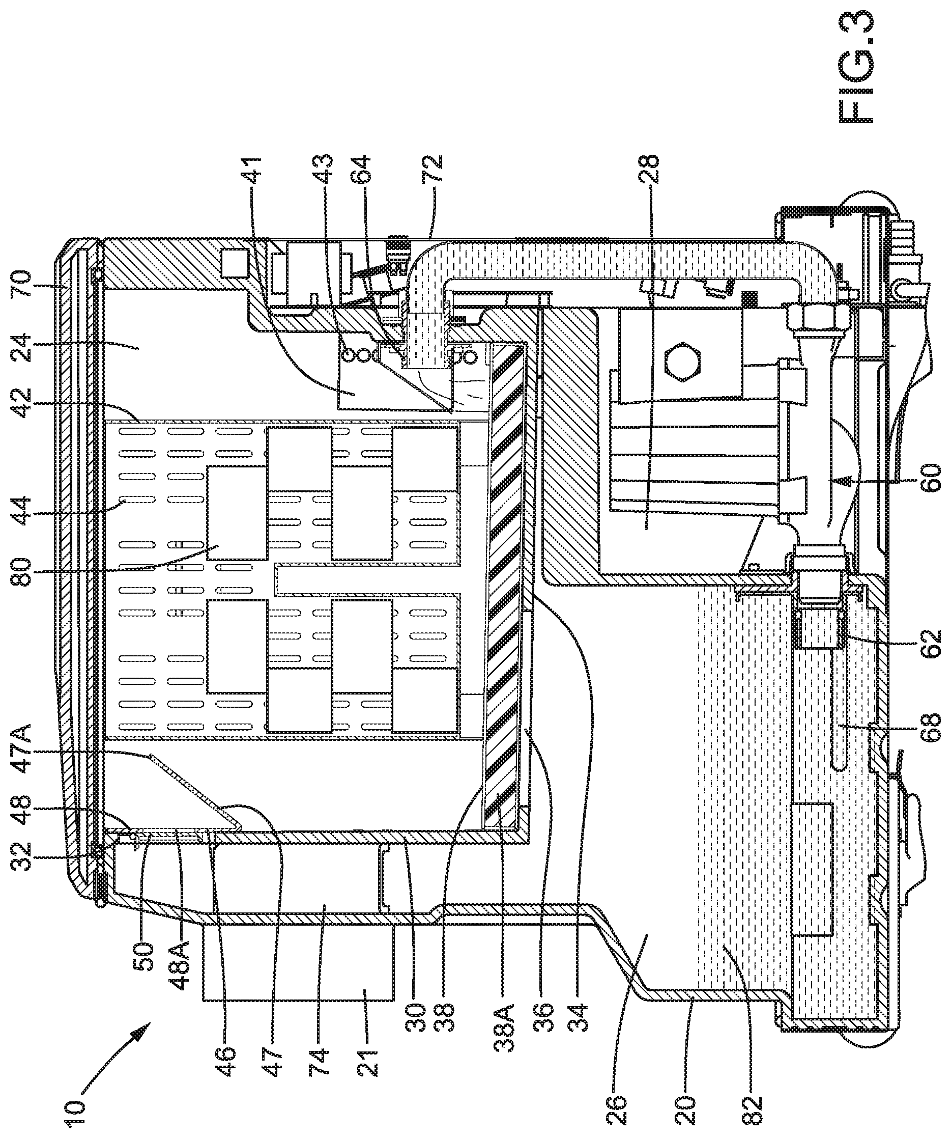 Patent US11779856 Figure 3 – Smoke generator using dry ice