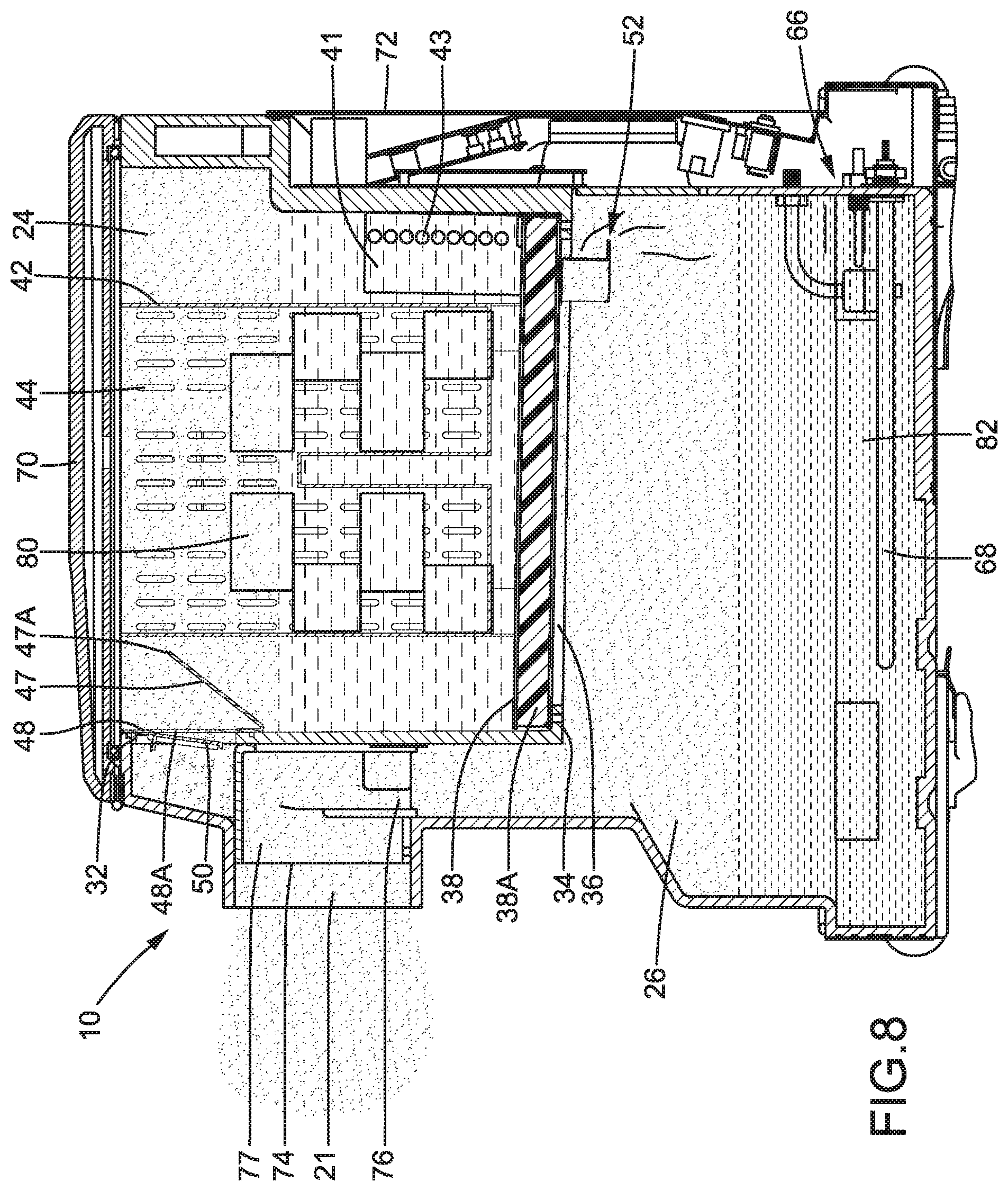 Patent US11779856 Figure 8 – Smoke generator using dry ice