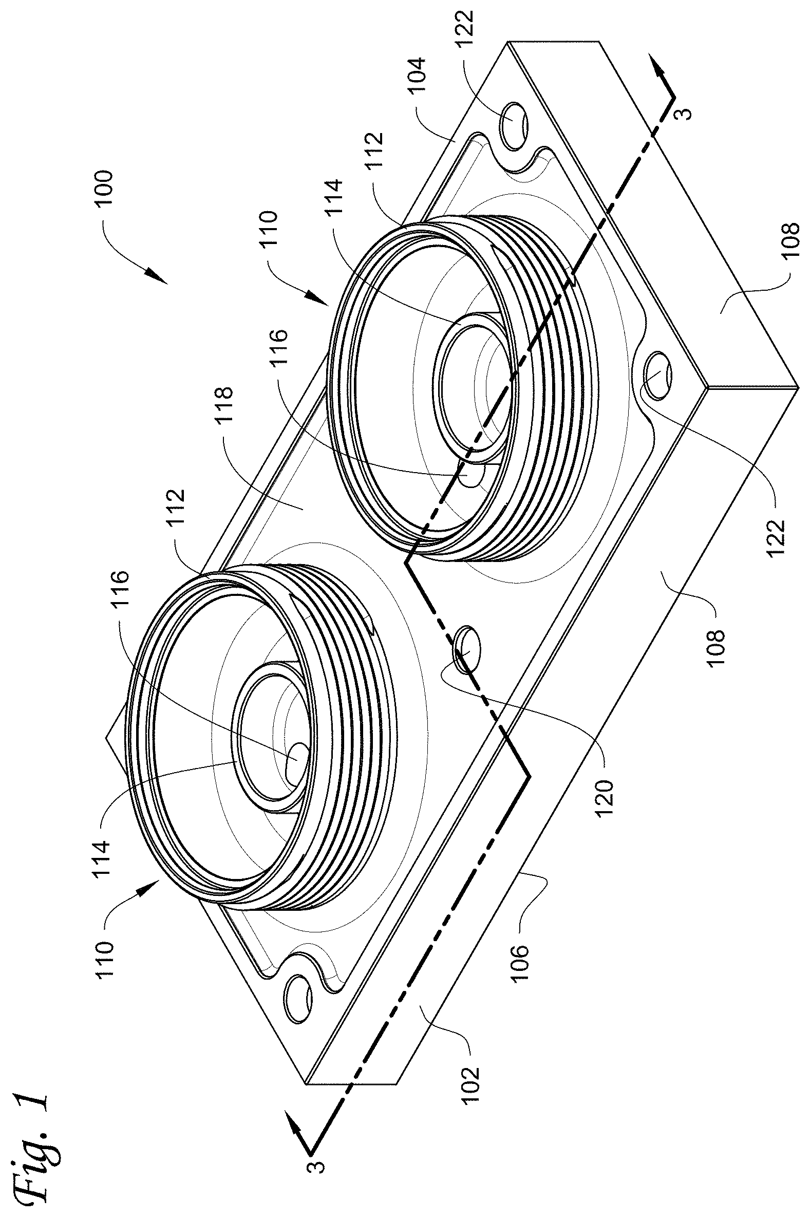 Patent US11779866 Figure 1 – Modular filter manifold