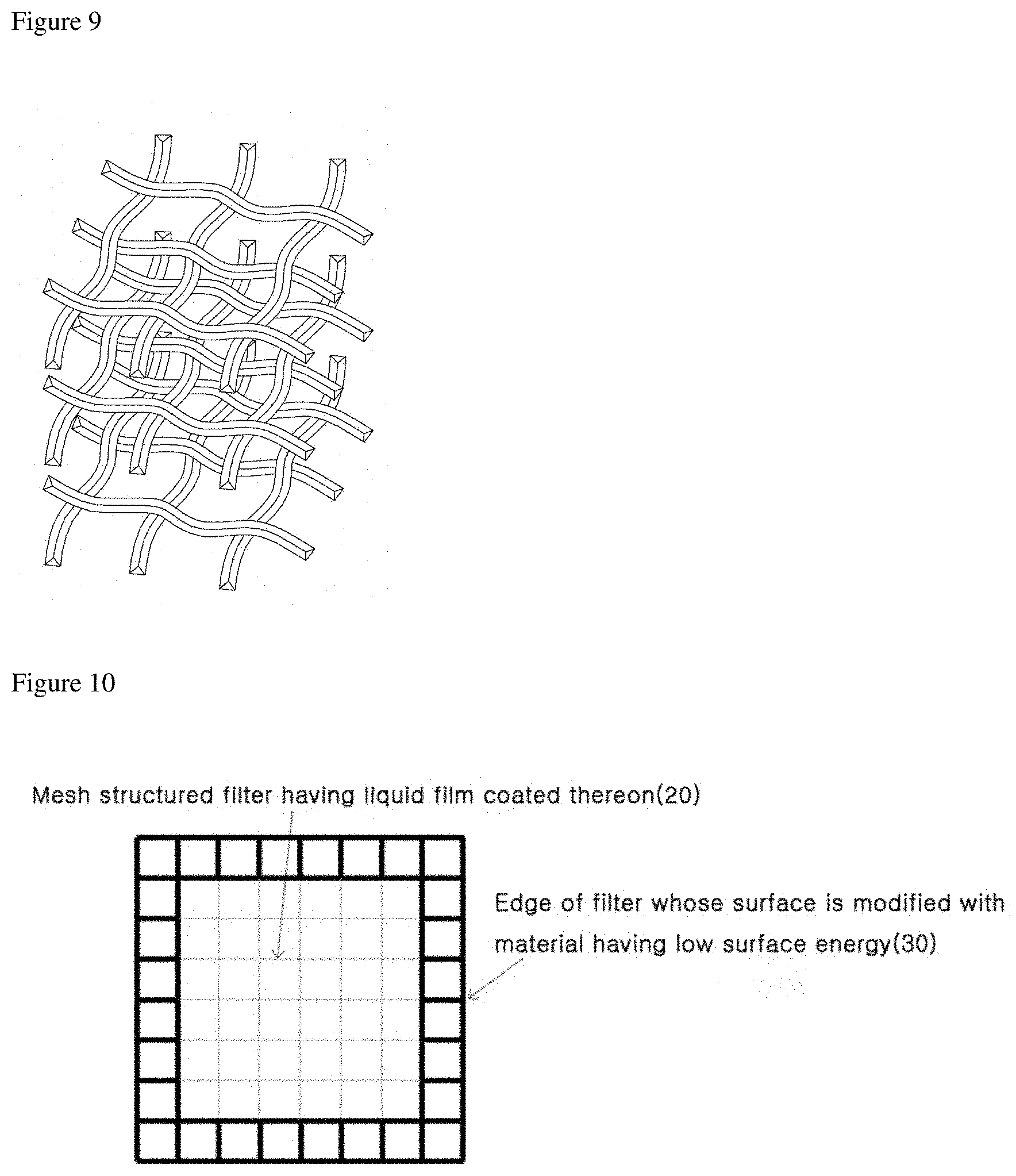 Patent US11779873 Figure 8 – Dust collection filter target-coated with liquid film