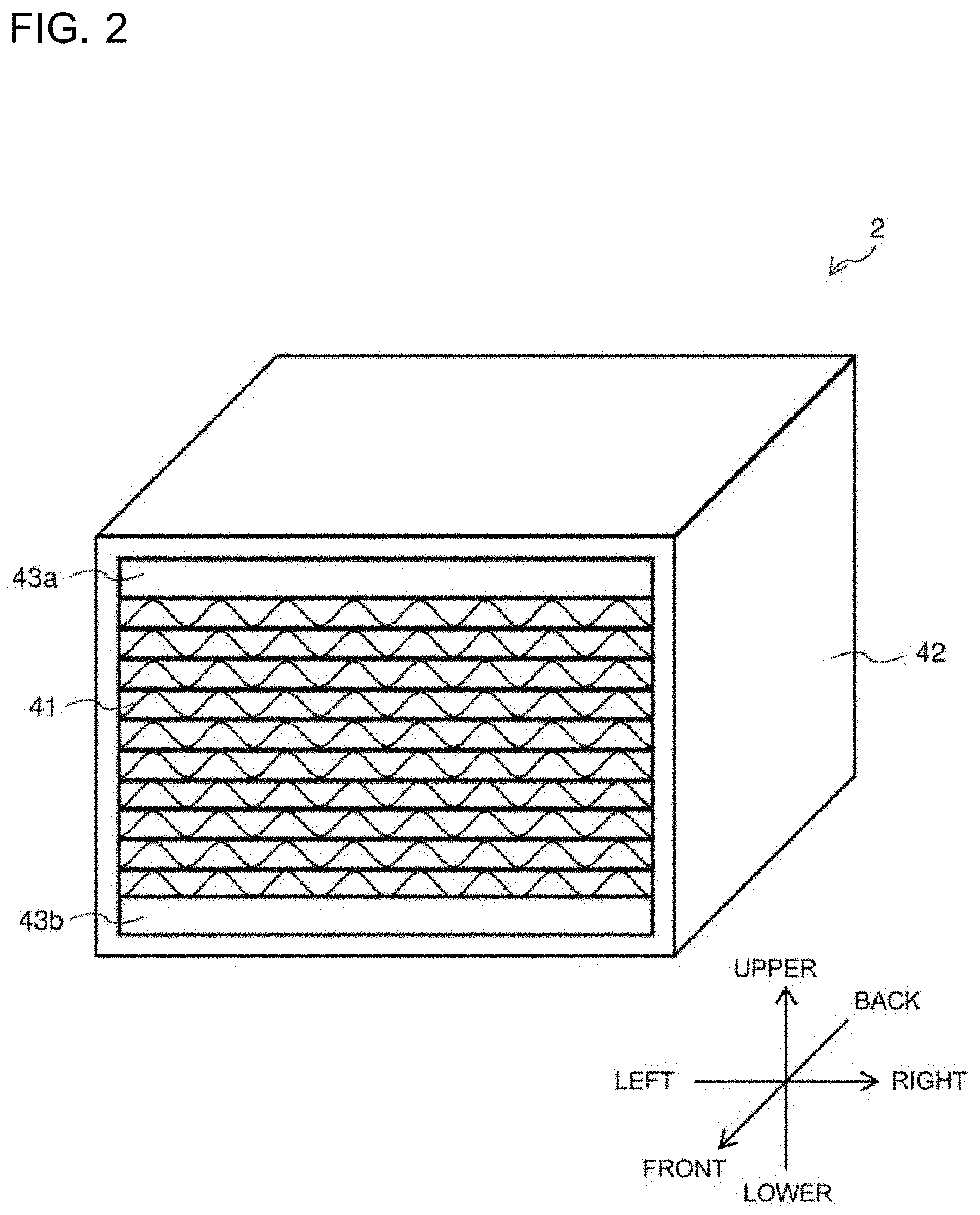 Patent US11779881 Figure 2 – Dehumidifying element, dehumidifying device, and a method of manufacturing dehumidifying element