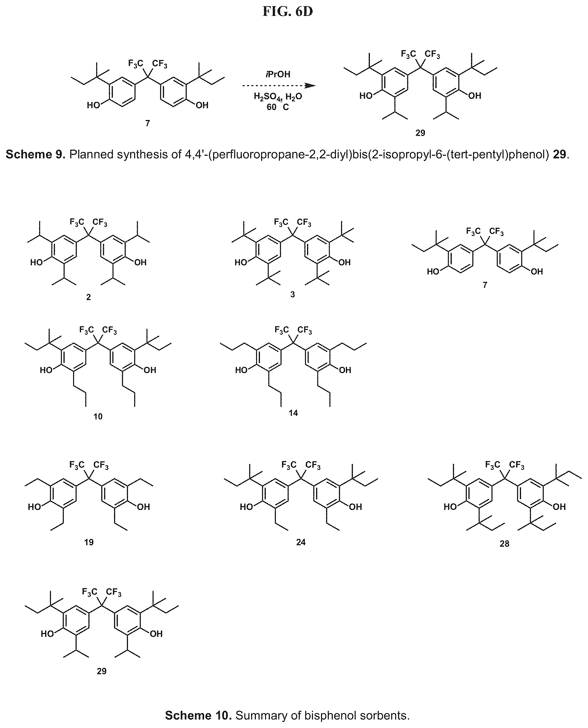 Patent US11779901 Figure 15 – Bisphenol hypersorbents for enhanced detection of, or protection from, hazardous chemicals