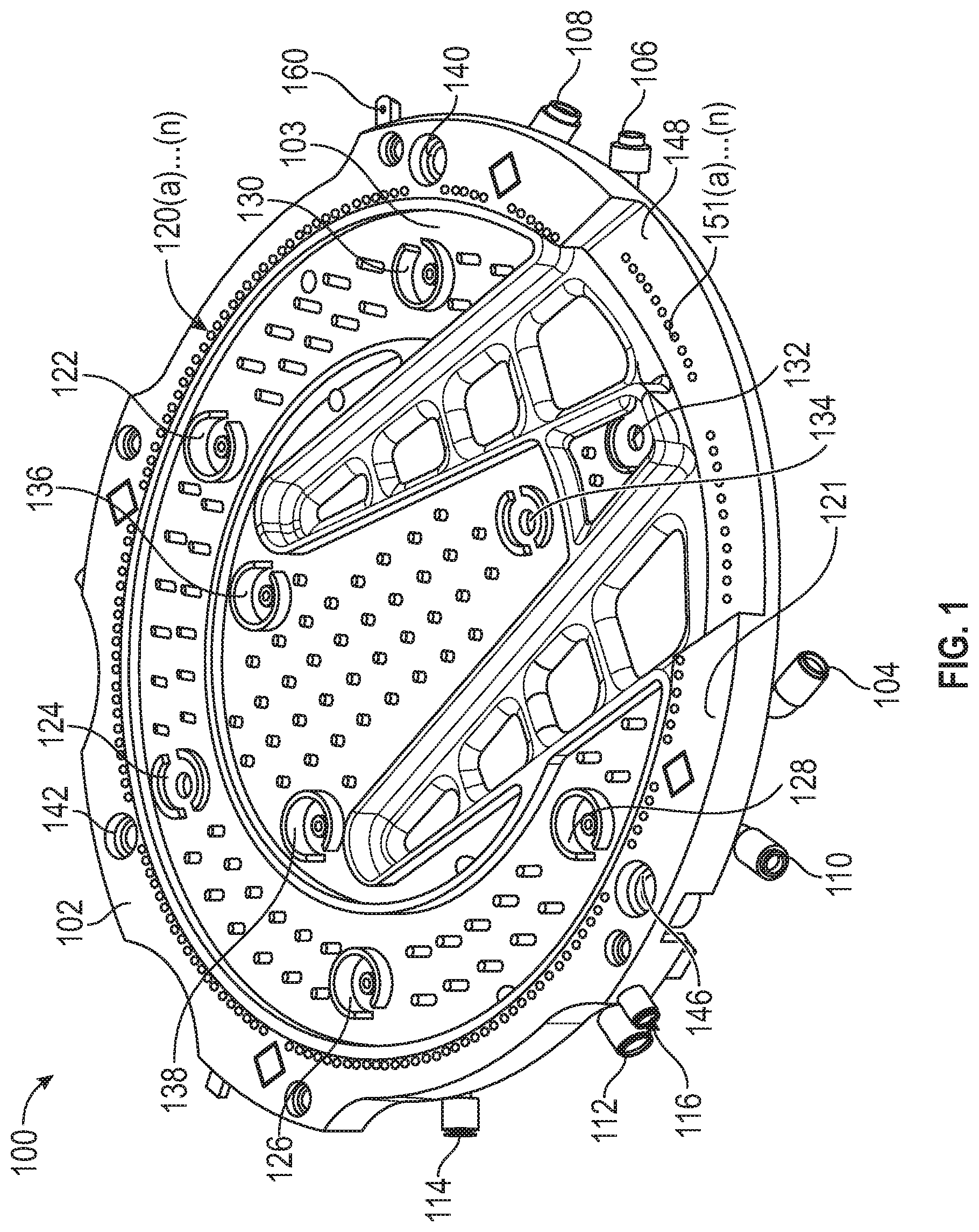 Patent US11779940 Figure 1 – Systems, methods and apparatus for dispensing fluid to an object