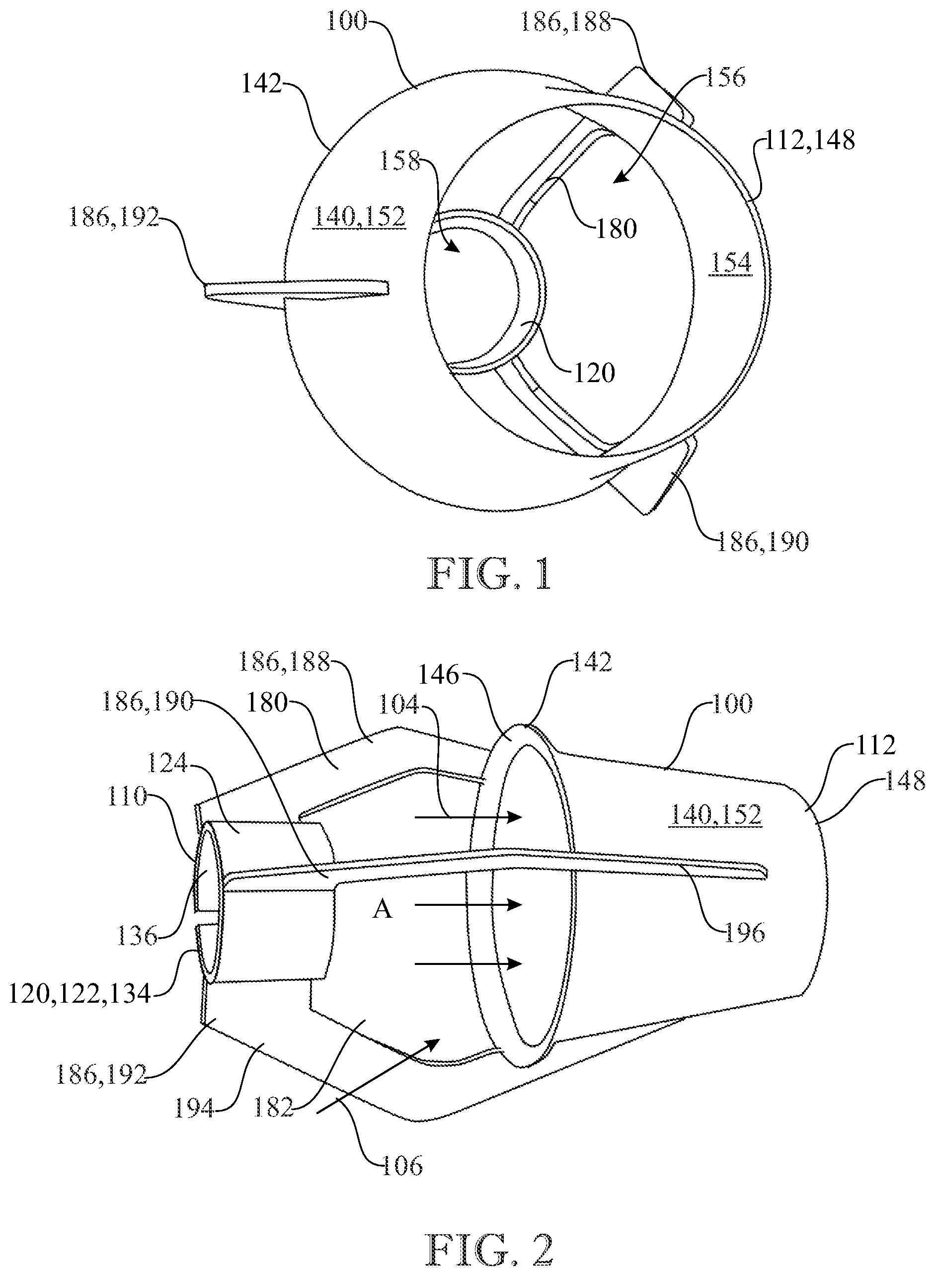 Patent US11779943 Figure 1 – Nozzle attachment for increasing the output flux of a fluid outlet, and methods for its use