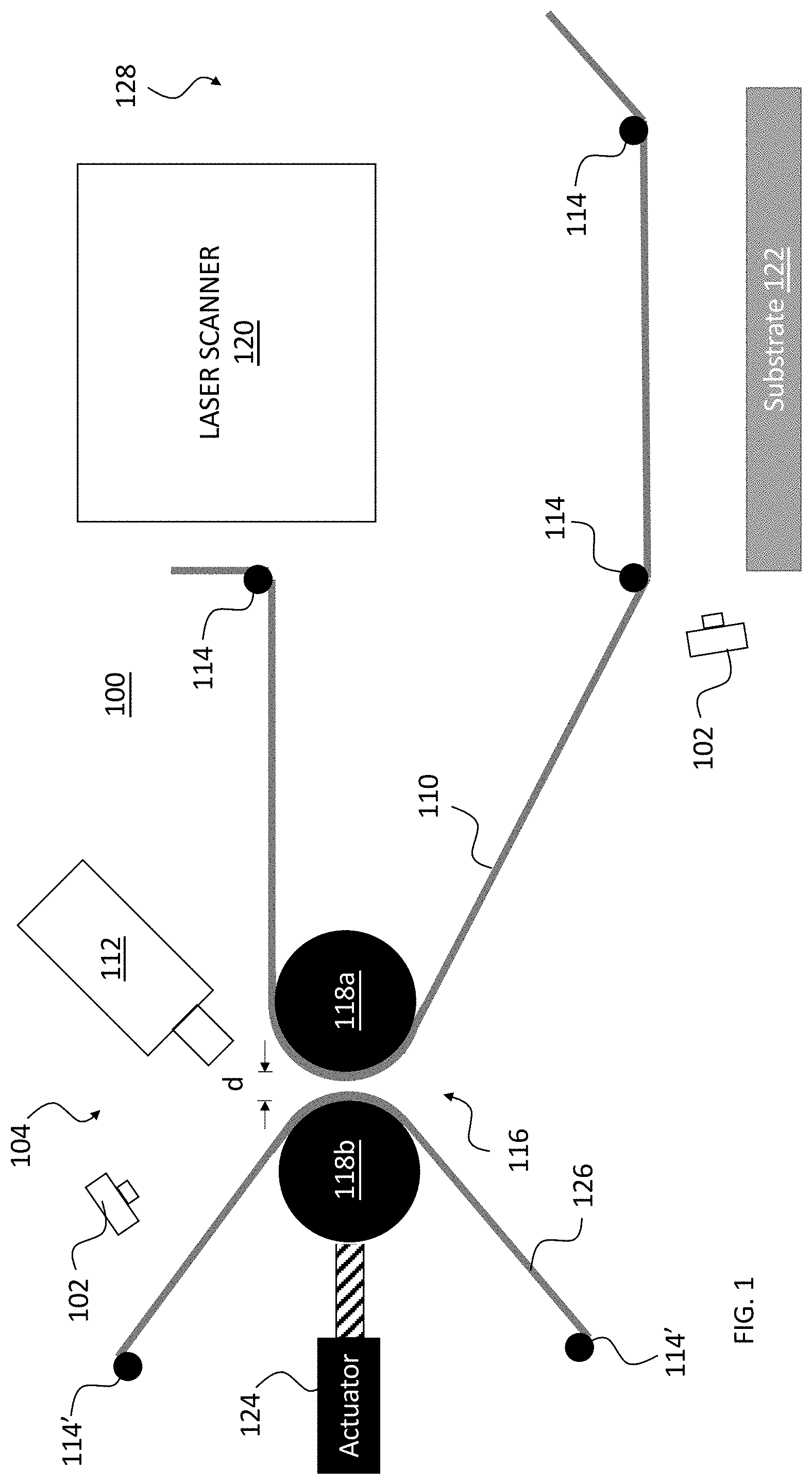 Patent US11779955 — Methods for residual material collection in laser-assisted deposition — Figure 1