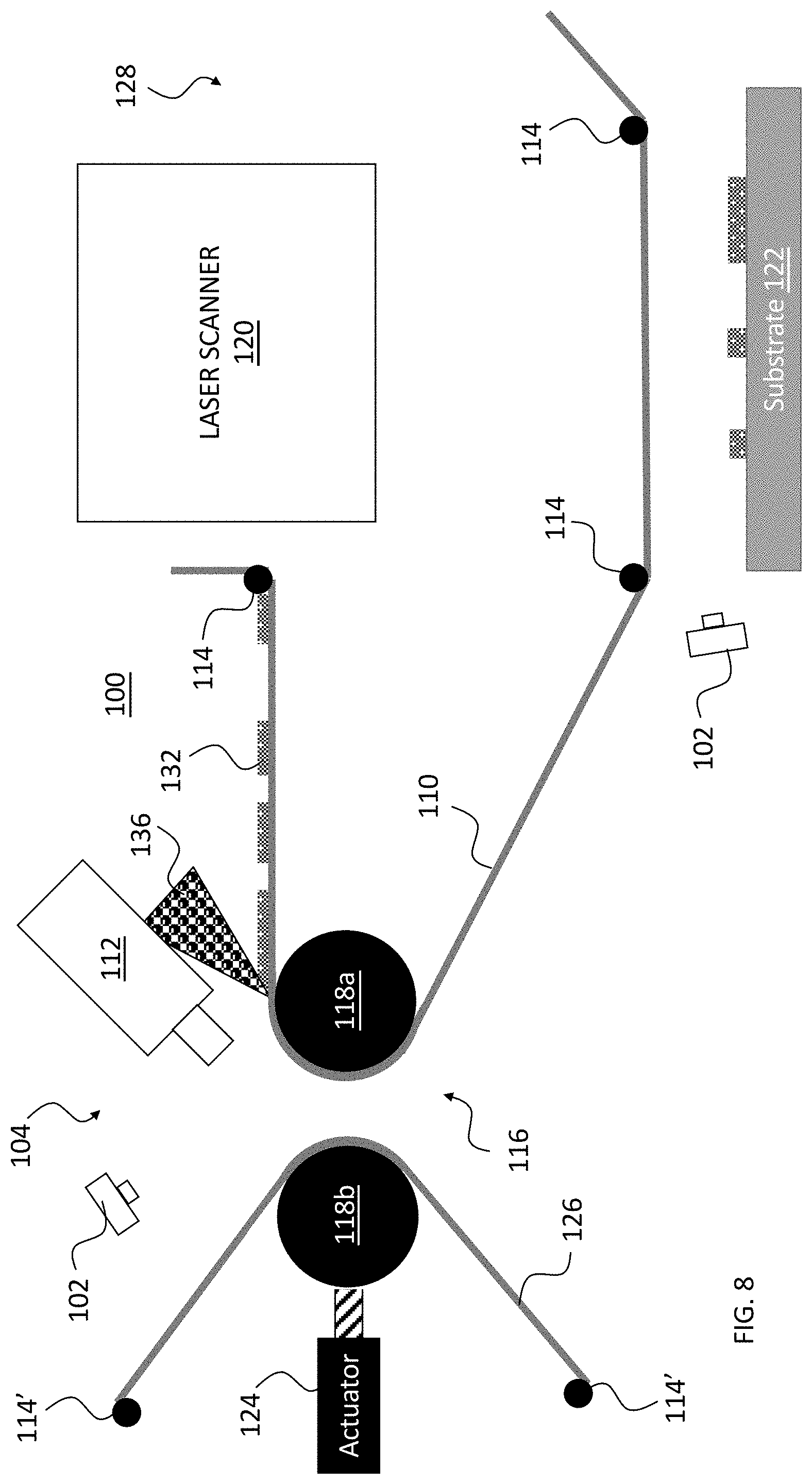 Patent US11779955 Figure 8 – Methods for residual material collection in laser-assisted deposition