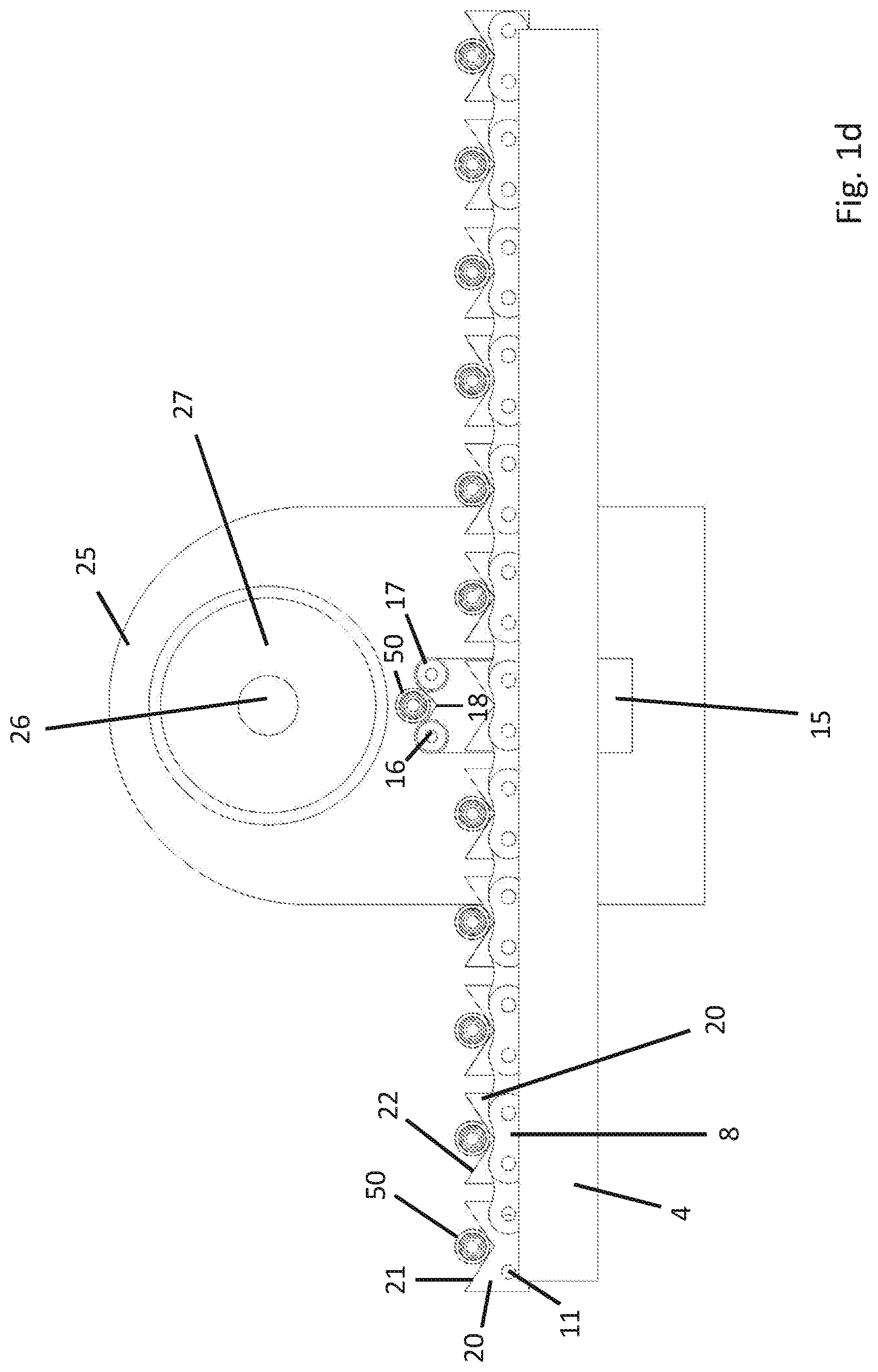 Patent US11779969 Figure 4 – Apparatus and process for processing of glass containers and process for manufacturing glass containers including such a processing