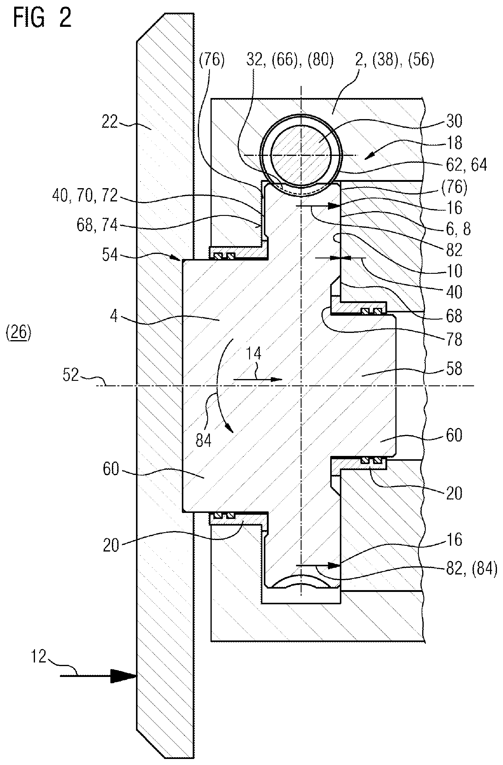 Patent US11779970 Figure 2 – Device comprising a housing and a rotary element mounted in the housing such that it can be rotated and axially shifted
