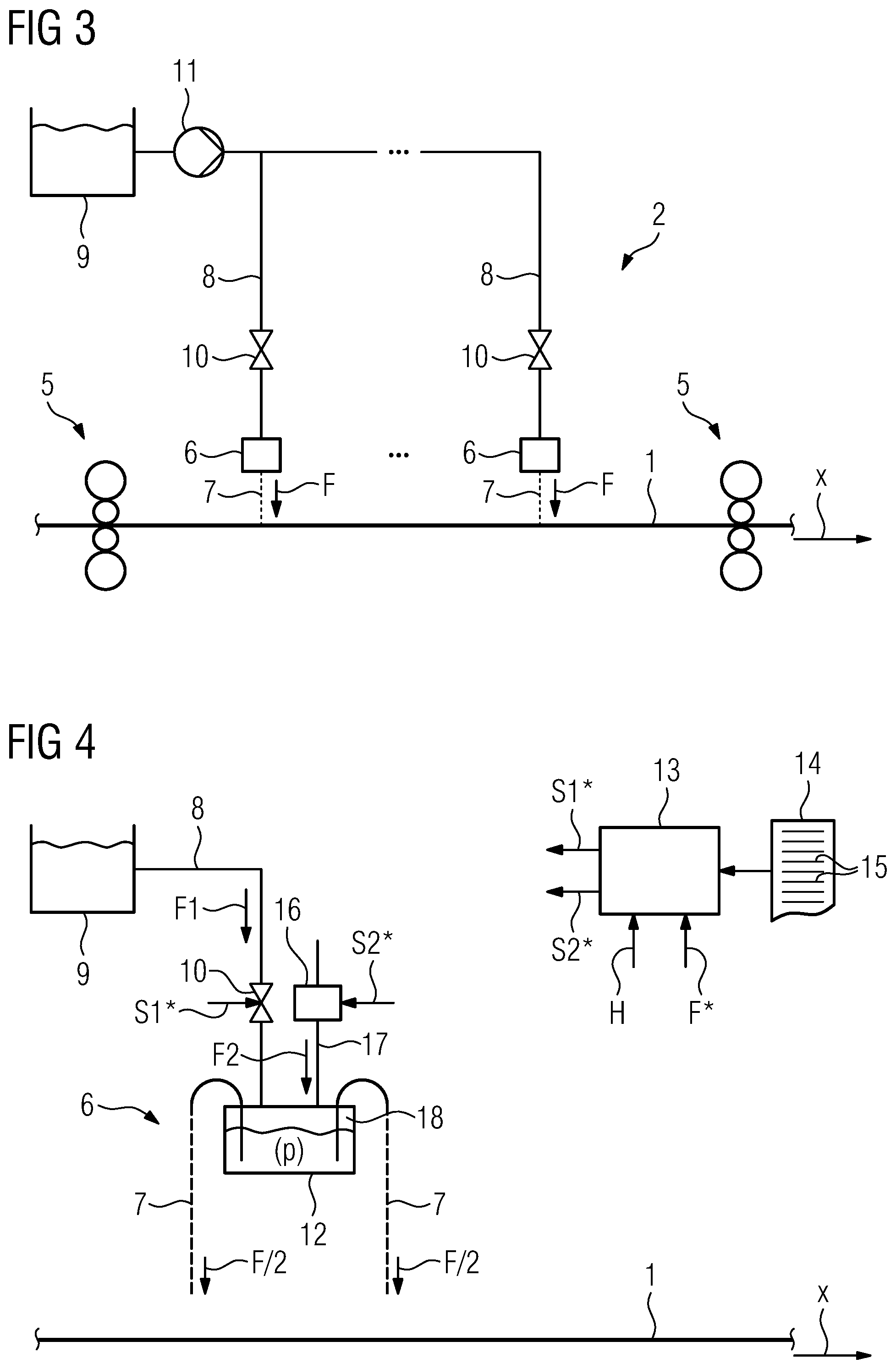 Patent US11779976 Figure 2 – Application devices for cooling sections, having a second connection