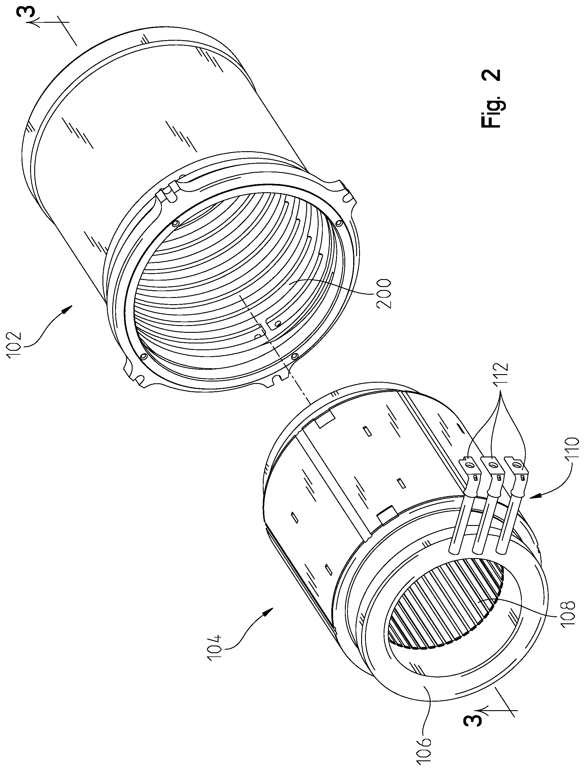 Patent US11780000 Figure 2 – Method of forming parallel spiral channels in housing to be formed by casting or molding process