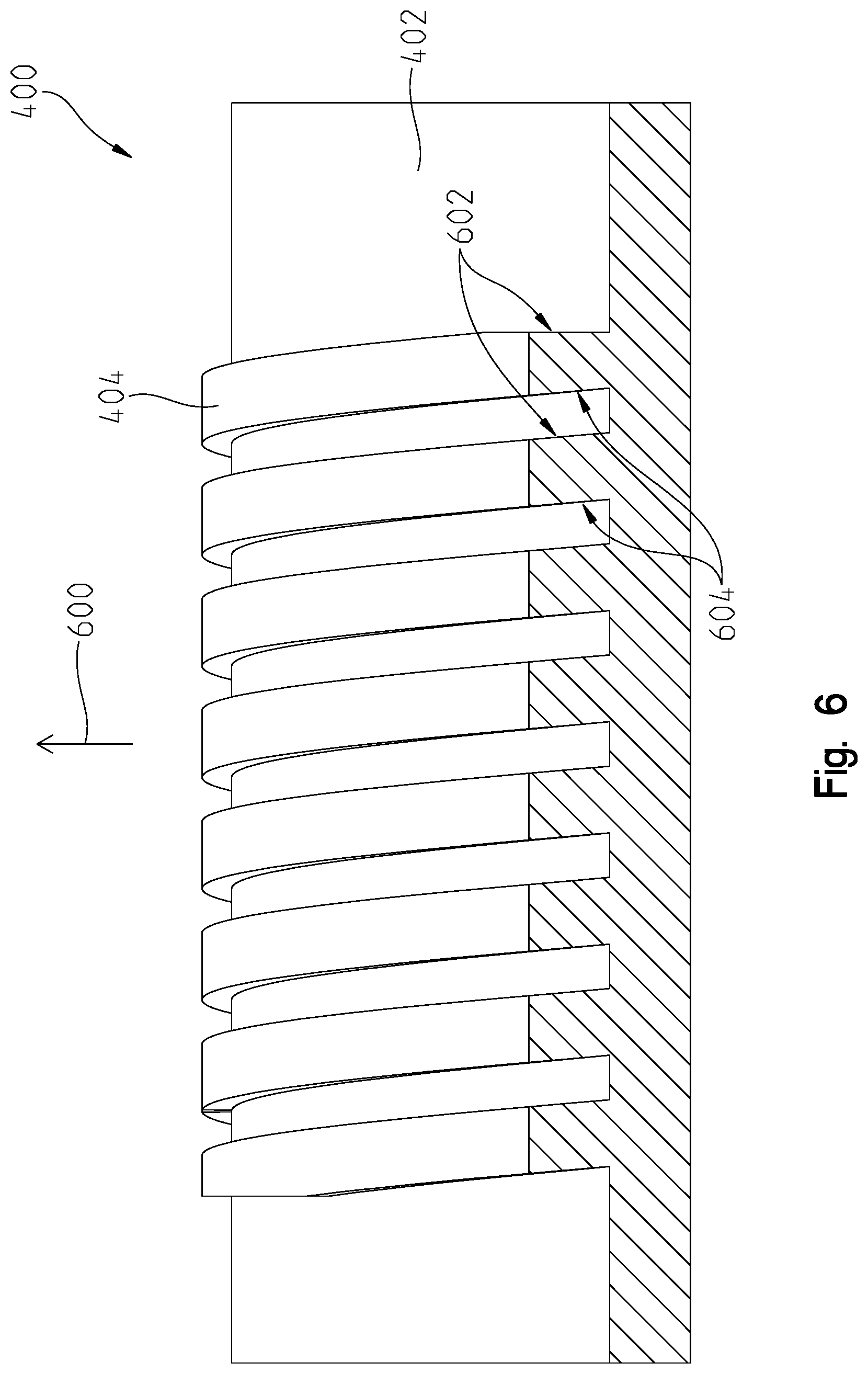 Patent US11780000 Figure 6 – Method of forming parallel spiral channels in housing to be formed by casting or molding process