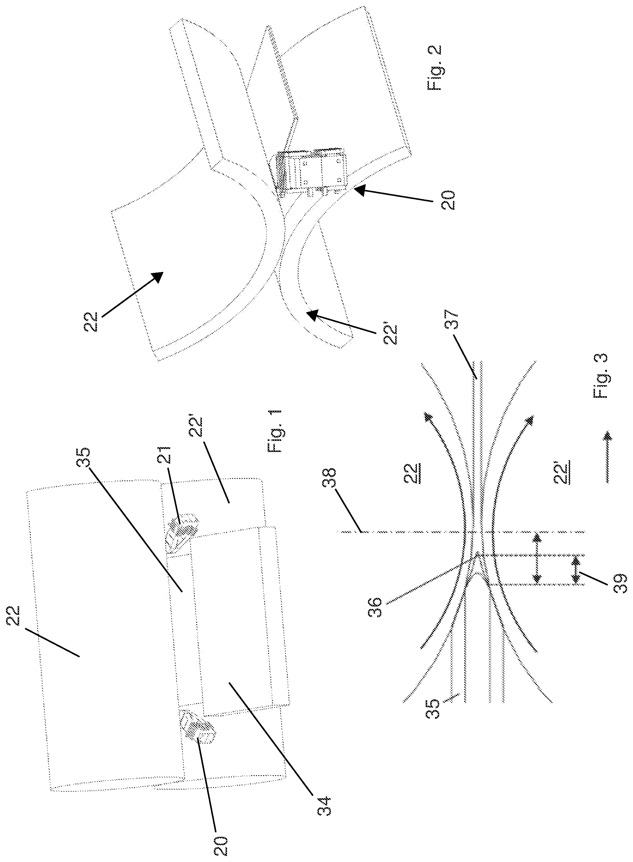 Patent US11780002 Figure 1 – Electromagnetic device for laterally containing liquid metal in a casting of metal products