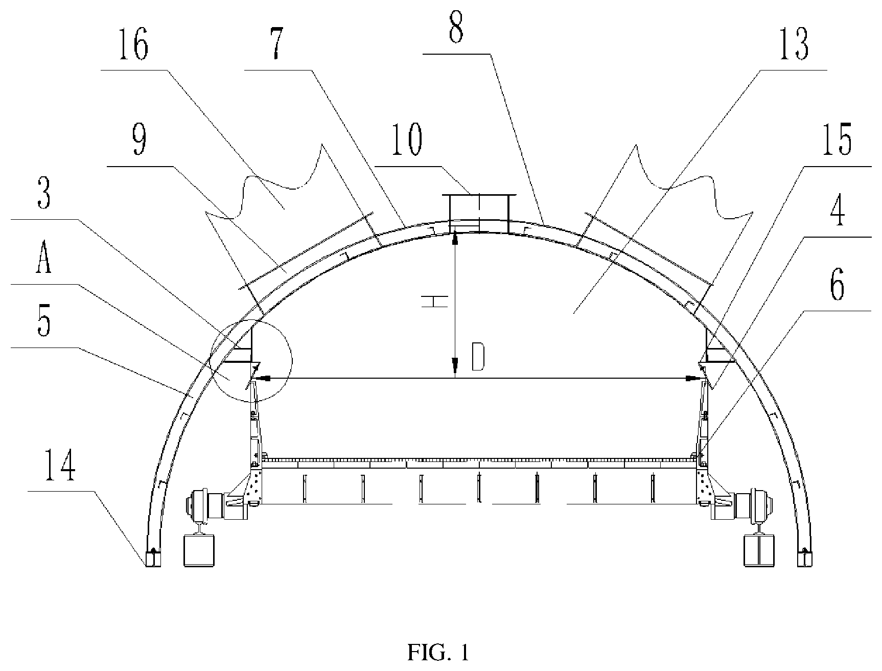 Patent US11780004 Figure 1 – Trolley sealing device for flue gas circulation system of sintering machine