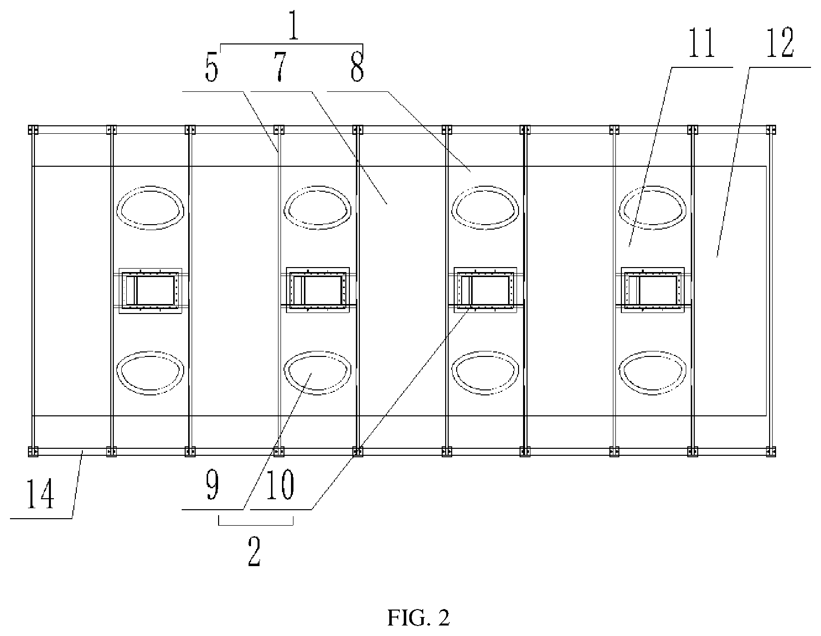 Patent US11780004 Figure 2 – Trolley sealing device for flue gas circulation system of sintering machine