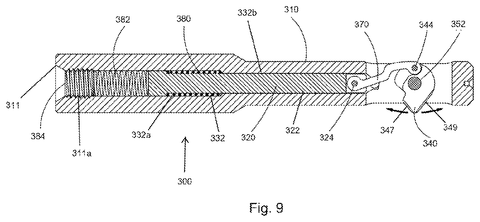 Patent US11780015 Figure 8 – Machining tool with deployable blade