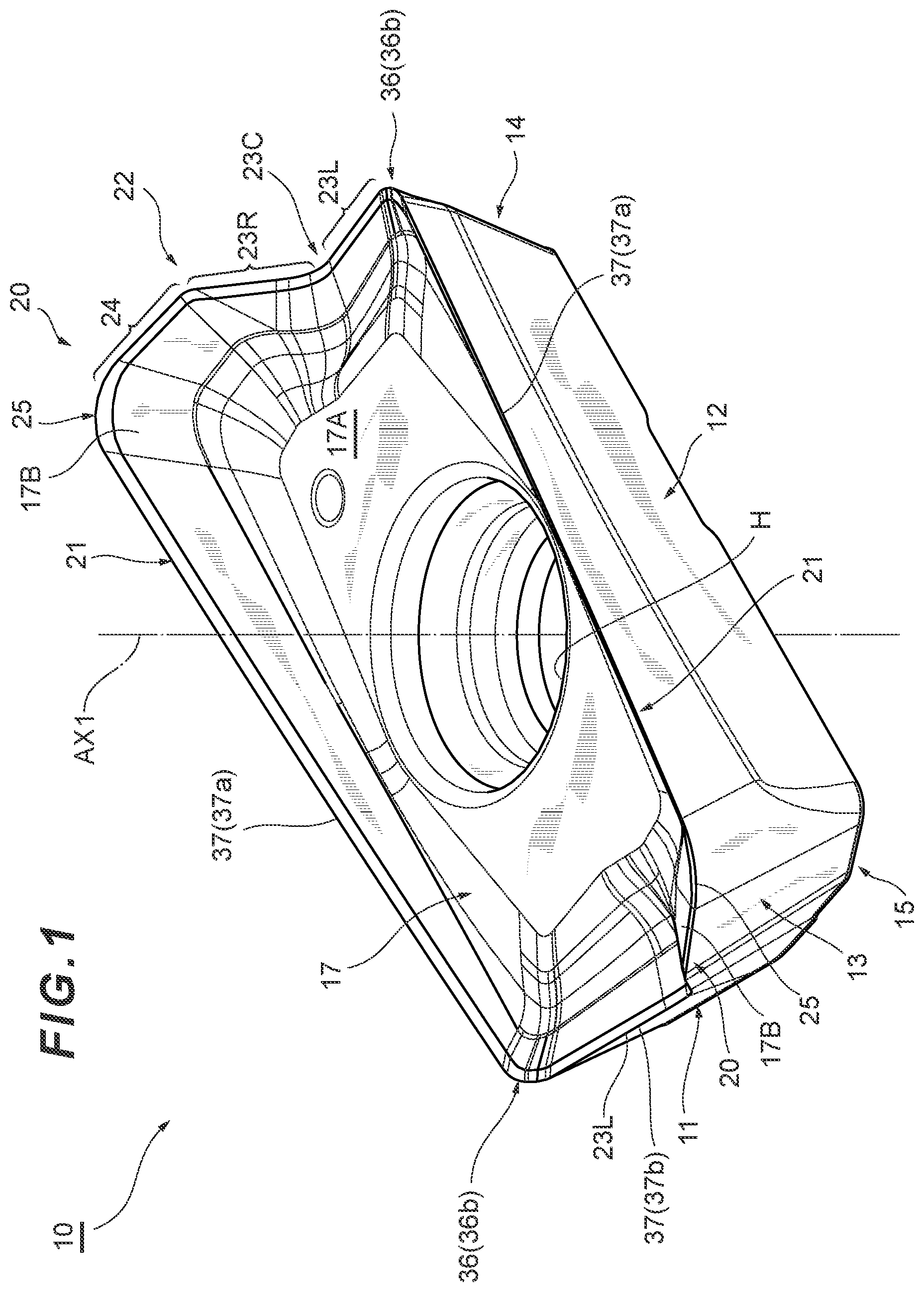 Patent US11780019 Figure 1 – Cutting insert and cutting tool including same