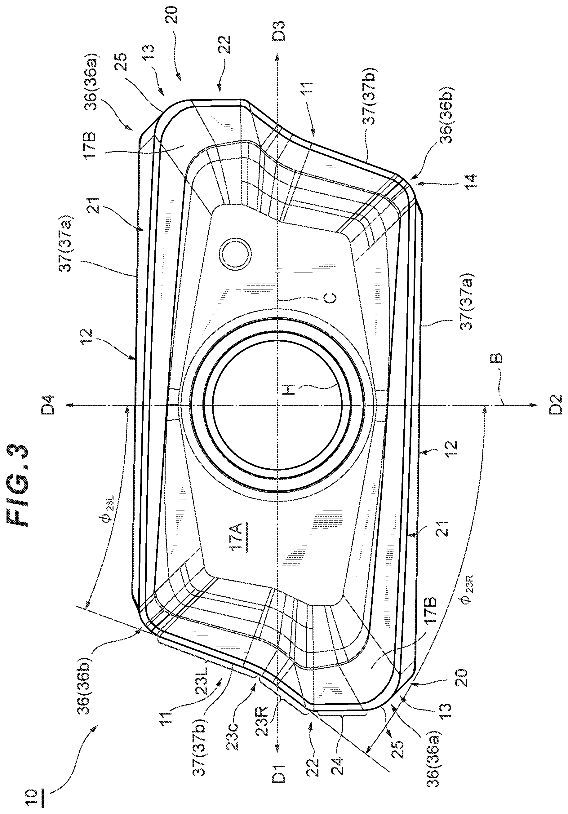 Patent US11780019 Figure 3 – Cutting insert and cutting tool including same