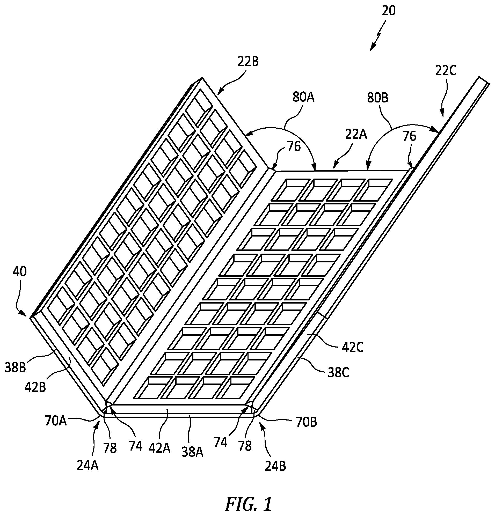 Patent US11780021 Figure 1 – Component with structured panel(s) and methods for forming the component