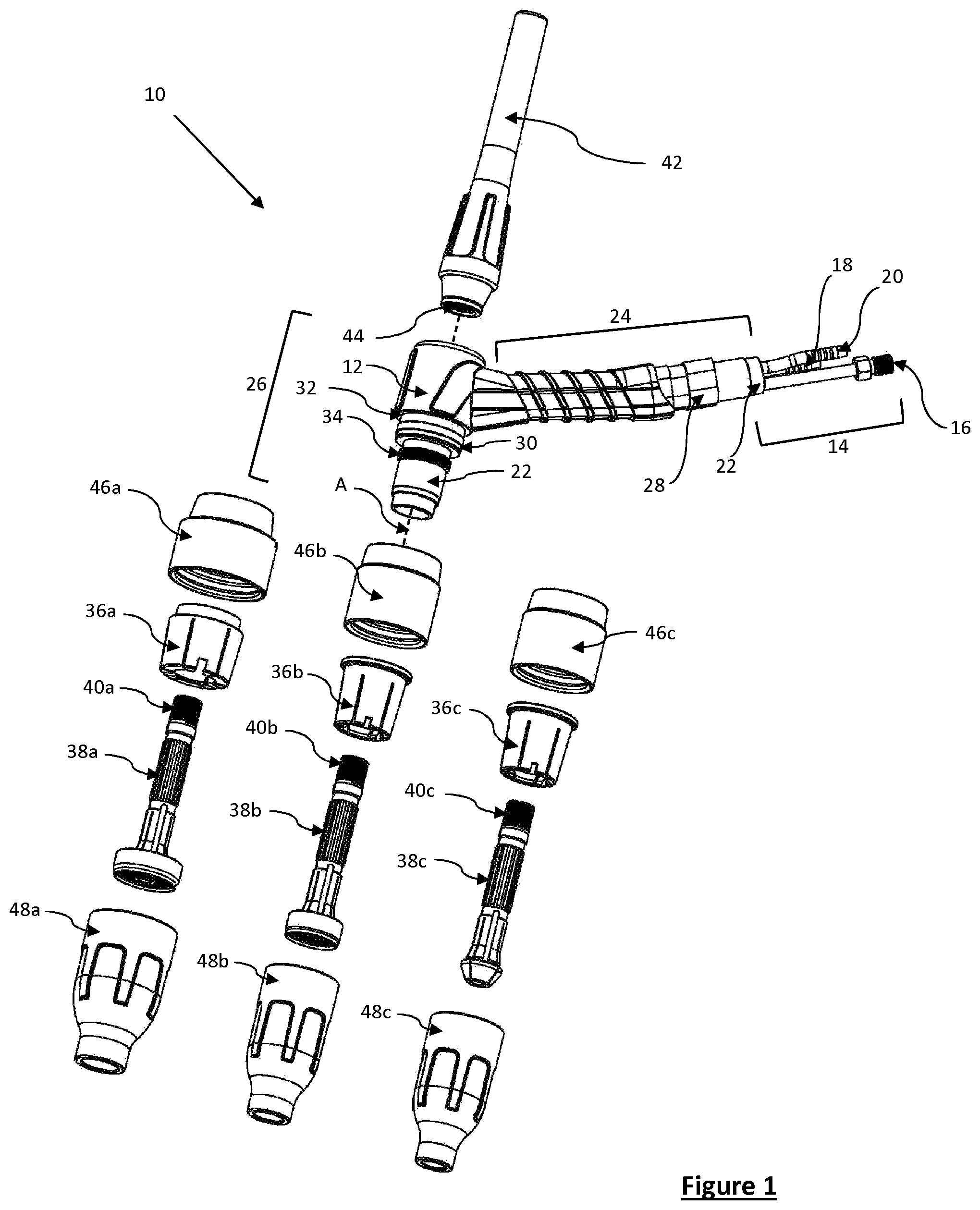 Patent US11780025 Figure 1 – TIG welding torch
