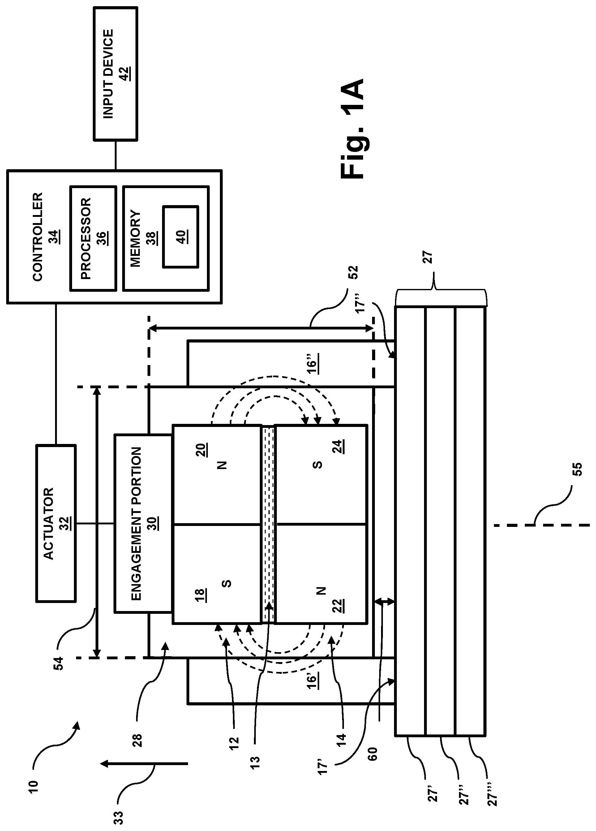 Patent US11780039 Figure 1 – Magnetic lifting device having pole shoes with spaced apart projections