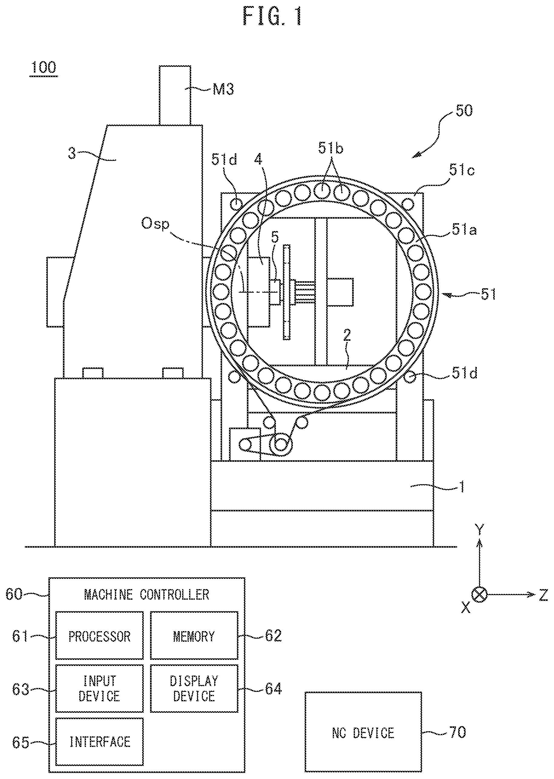 Patent US11780040 Figure 1 – Machine tool