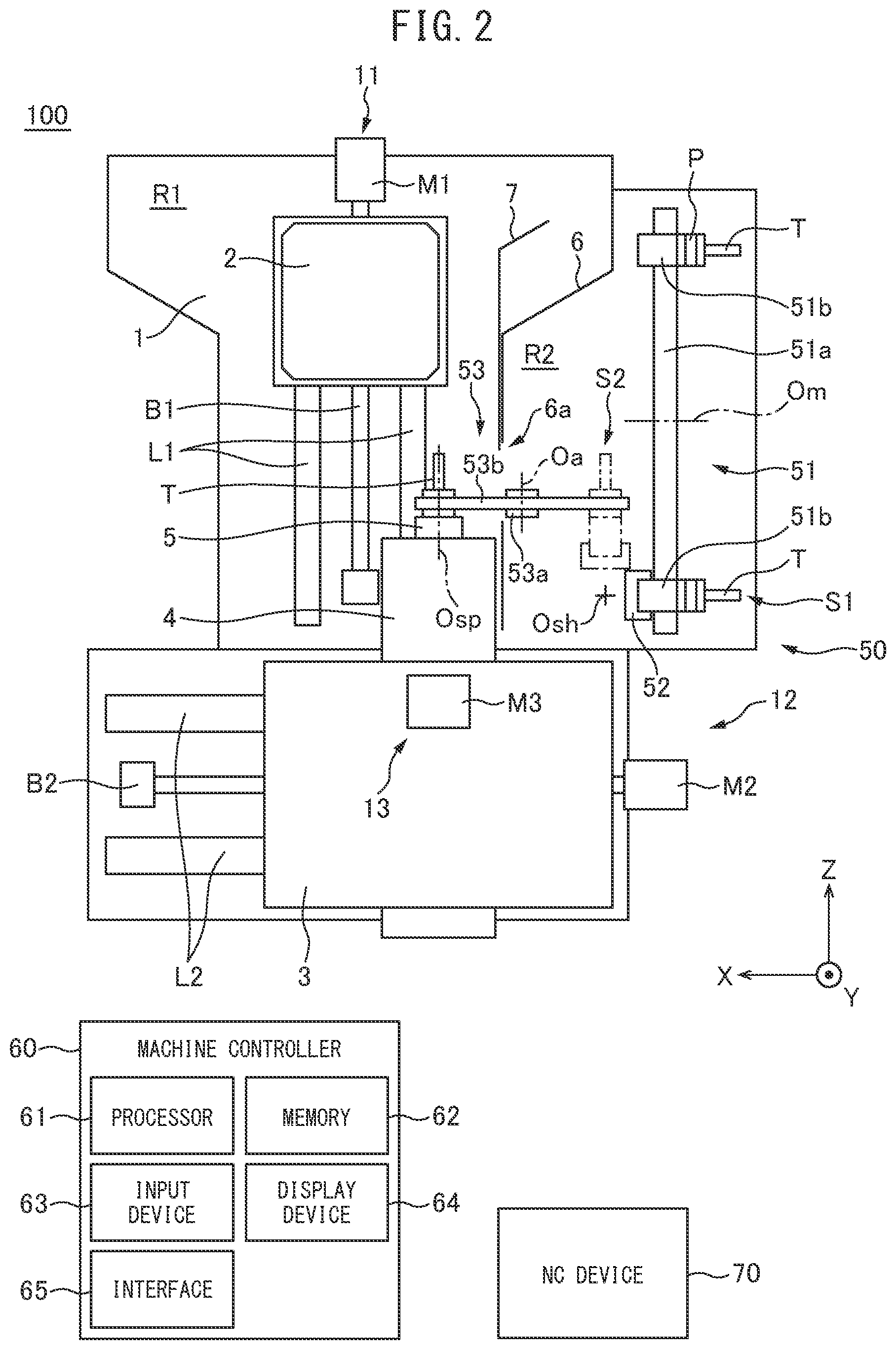 Patent US11780040 Figure 2 – Machine tool