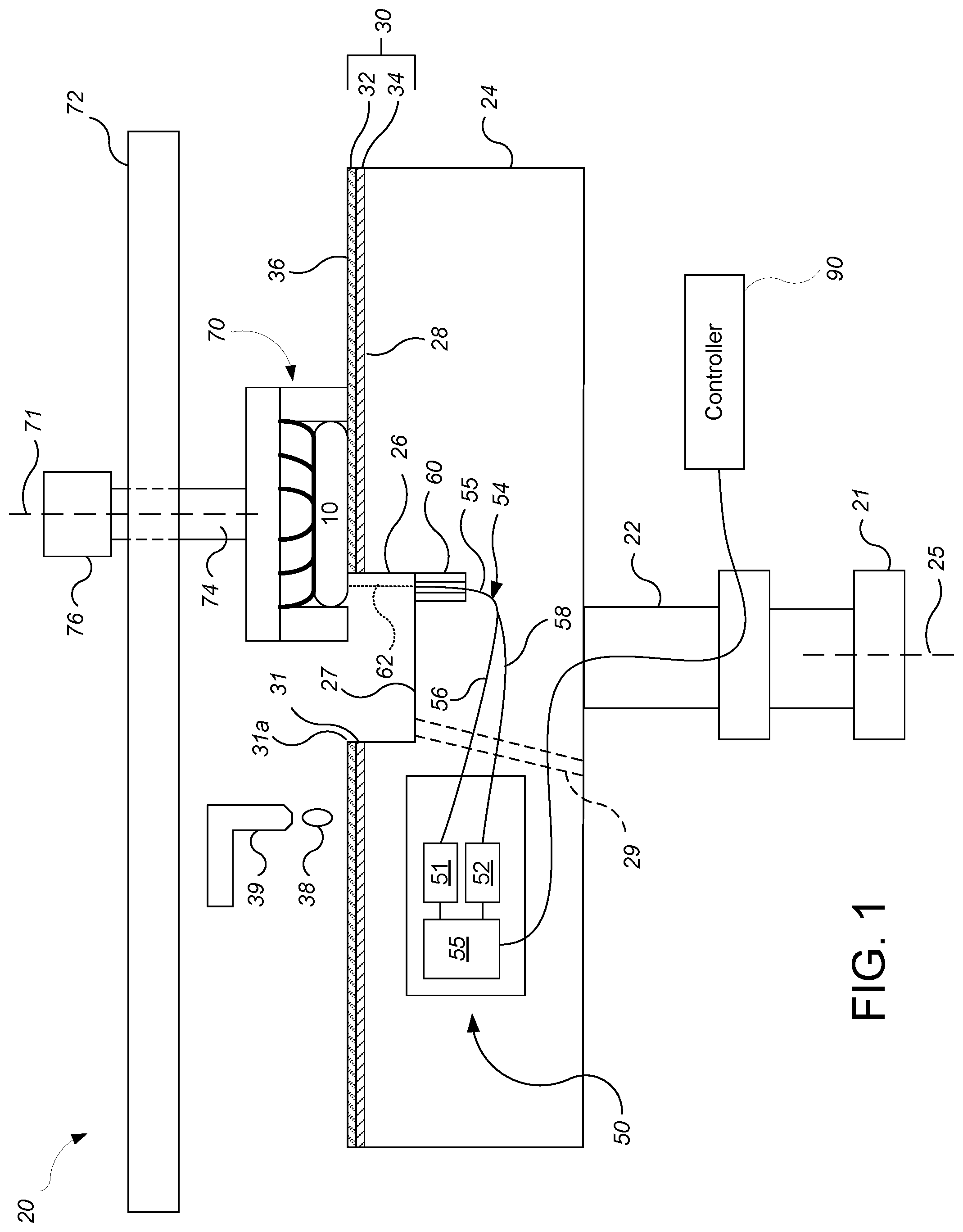 Patent US11780046 Figure 1 – Polishing system with annular platen or polishing pad