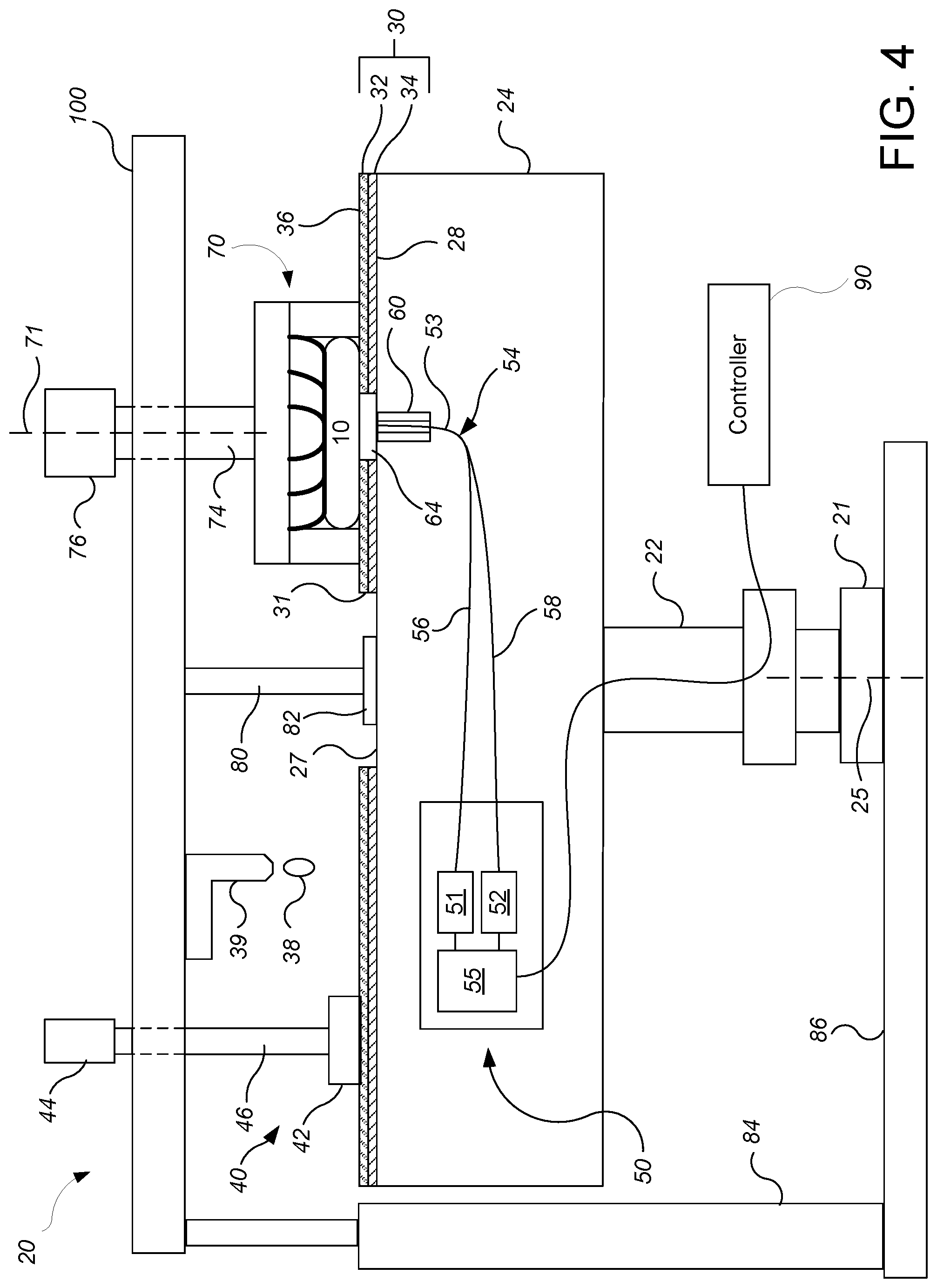 Patent US11780046 Figure 4 – Polishing system with annular platen or polishing pad