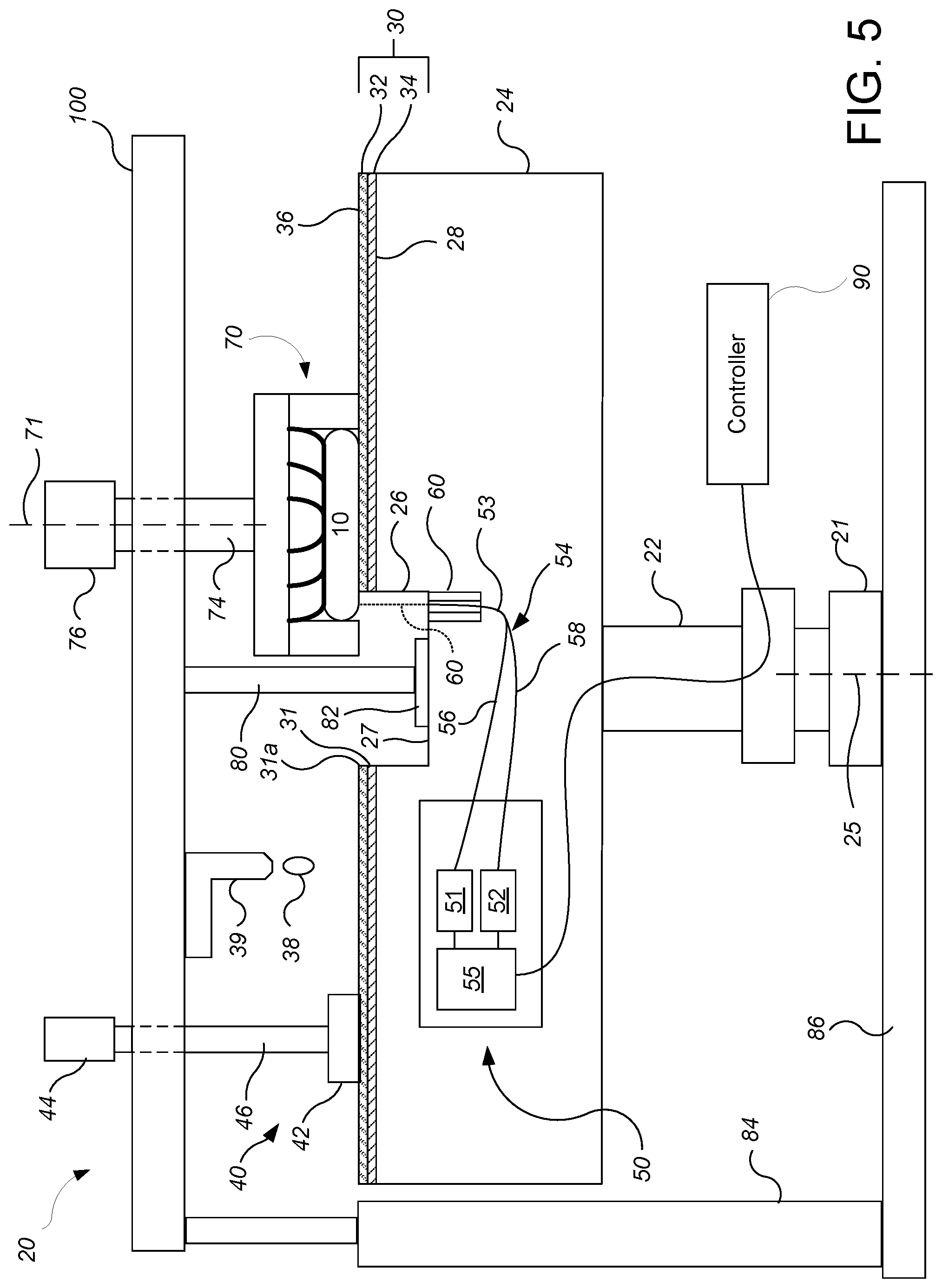 Patent US11780046 Figure 5 – Polishing system with annular platen or polishing pad