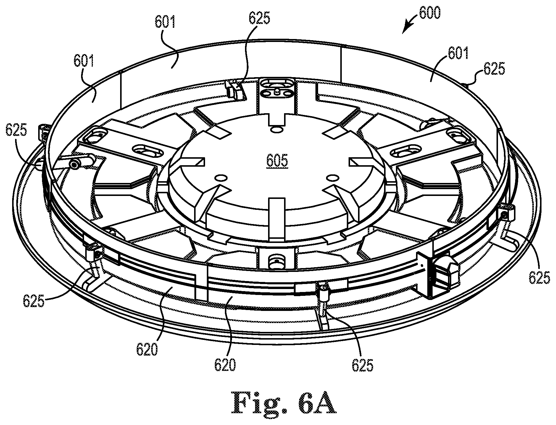 Patent US11780048 Figure 5 – Barrier device used in the manufacture of a lapping plate, and related apparatuses and methods of making