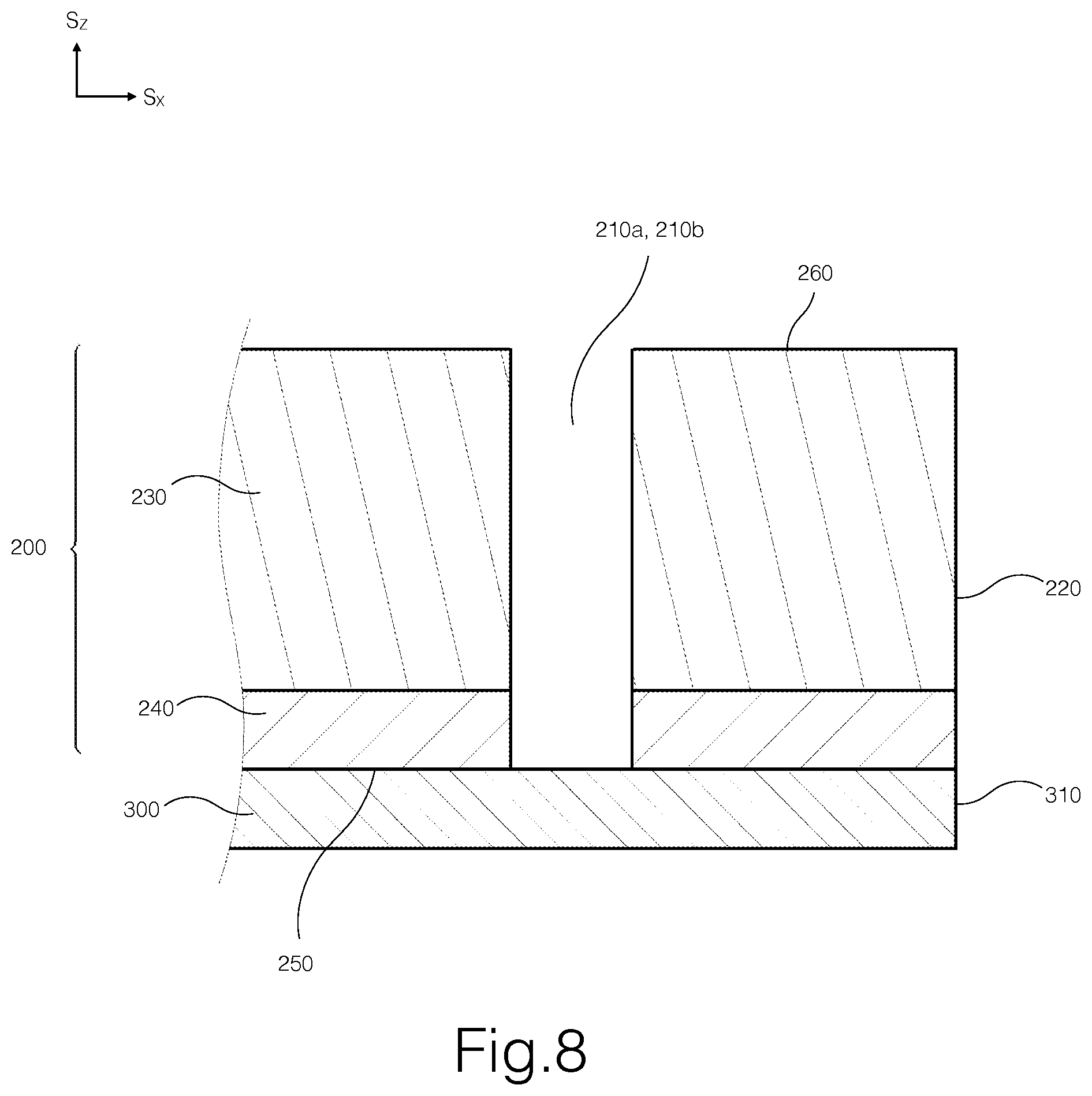 Patent US11780056 Figure 8 – Conduit arrangements in intermediate pad, backing pad, and abrading article for extracting abrading debris