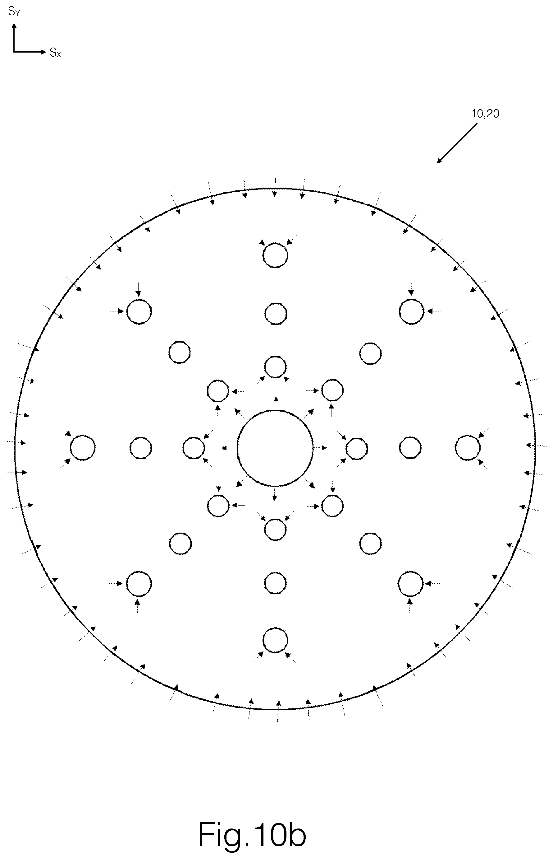 Patent US11780056 Figure 11 – Conduit arrangements in intermediate pad, backing pad, and abrading article for extracting abrading debris