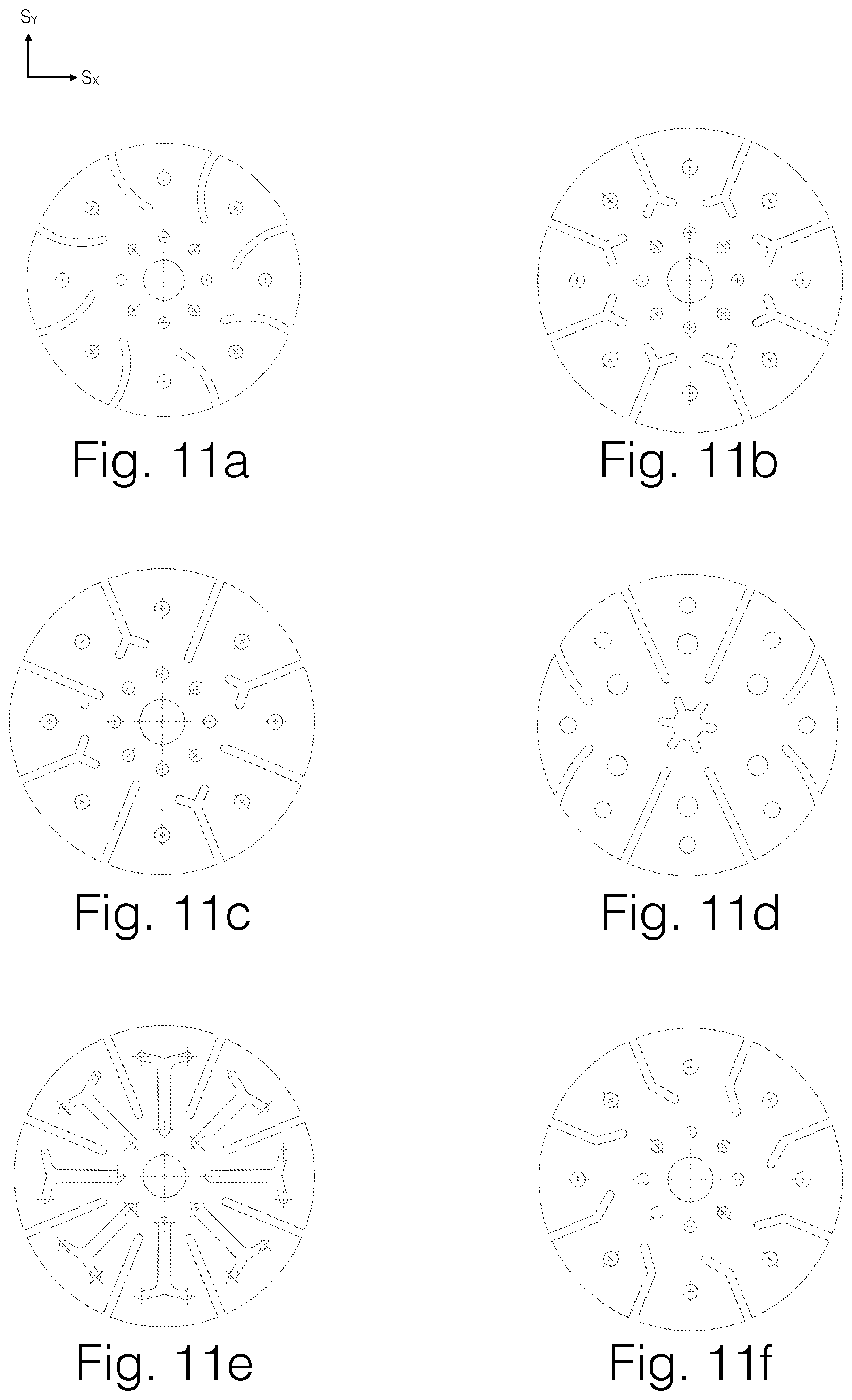 Patent US11780056 Figure 12 – Conduit arrangements in intermediate pad, backing pad, and abrading article for extracting abrading debris