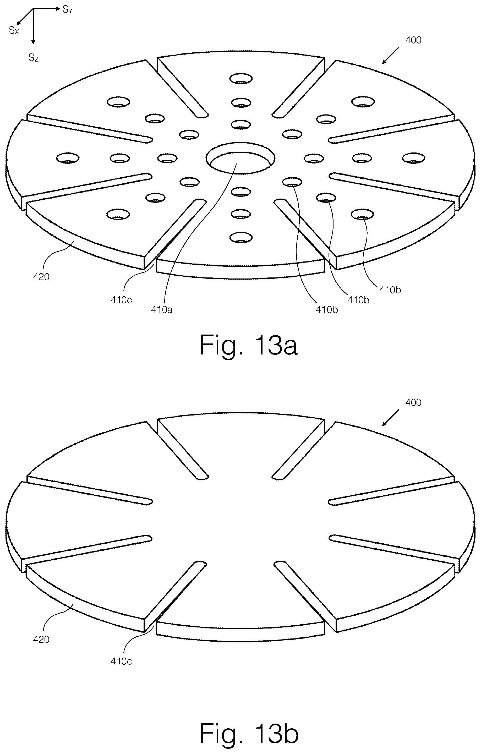 Patent US11780056 Figure 14 – Conduit arrangements in intermediate pad, backing pad, and abrading article for extracting abrading debris