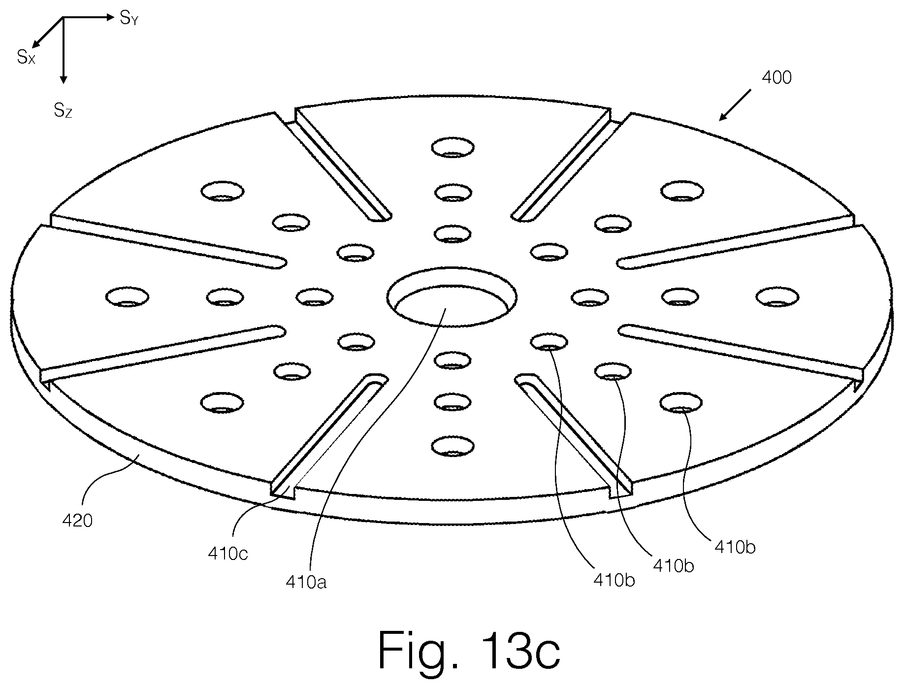Patent US11780056 Figure 15 – Conduit arrangements in intermediate pad, backing pad, and abrading article for extracting abrading debris