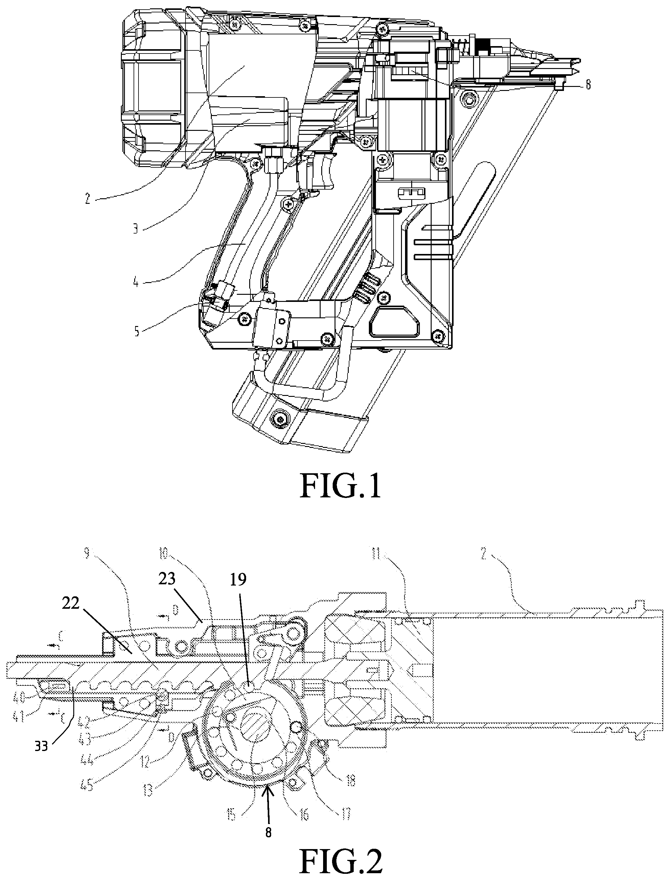 Patent US11780066 Figure 1 – Fastener driving tool