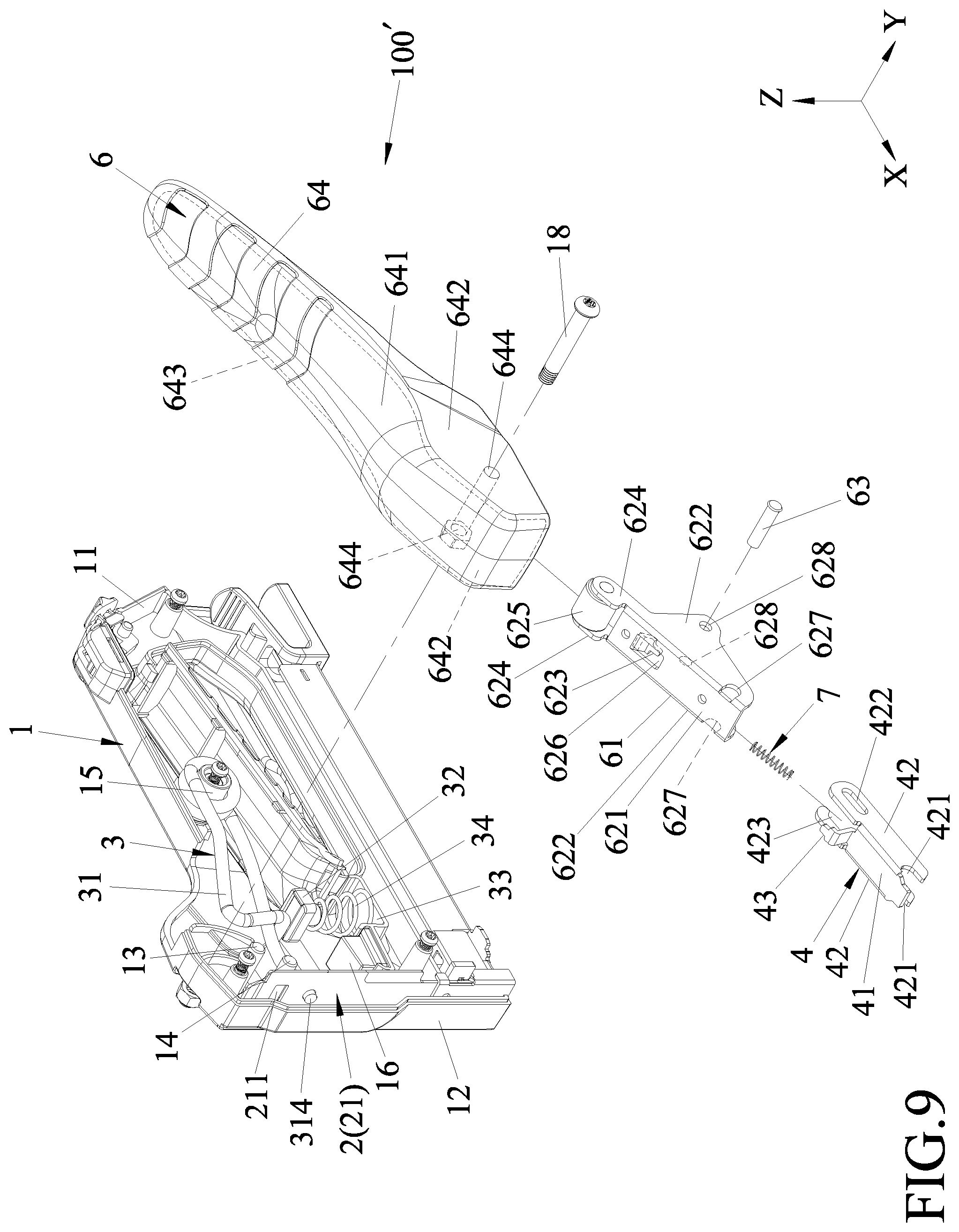 Patent US11780068 Figure 9 – Fastener driving tool
