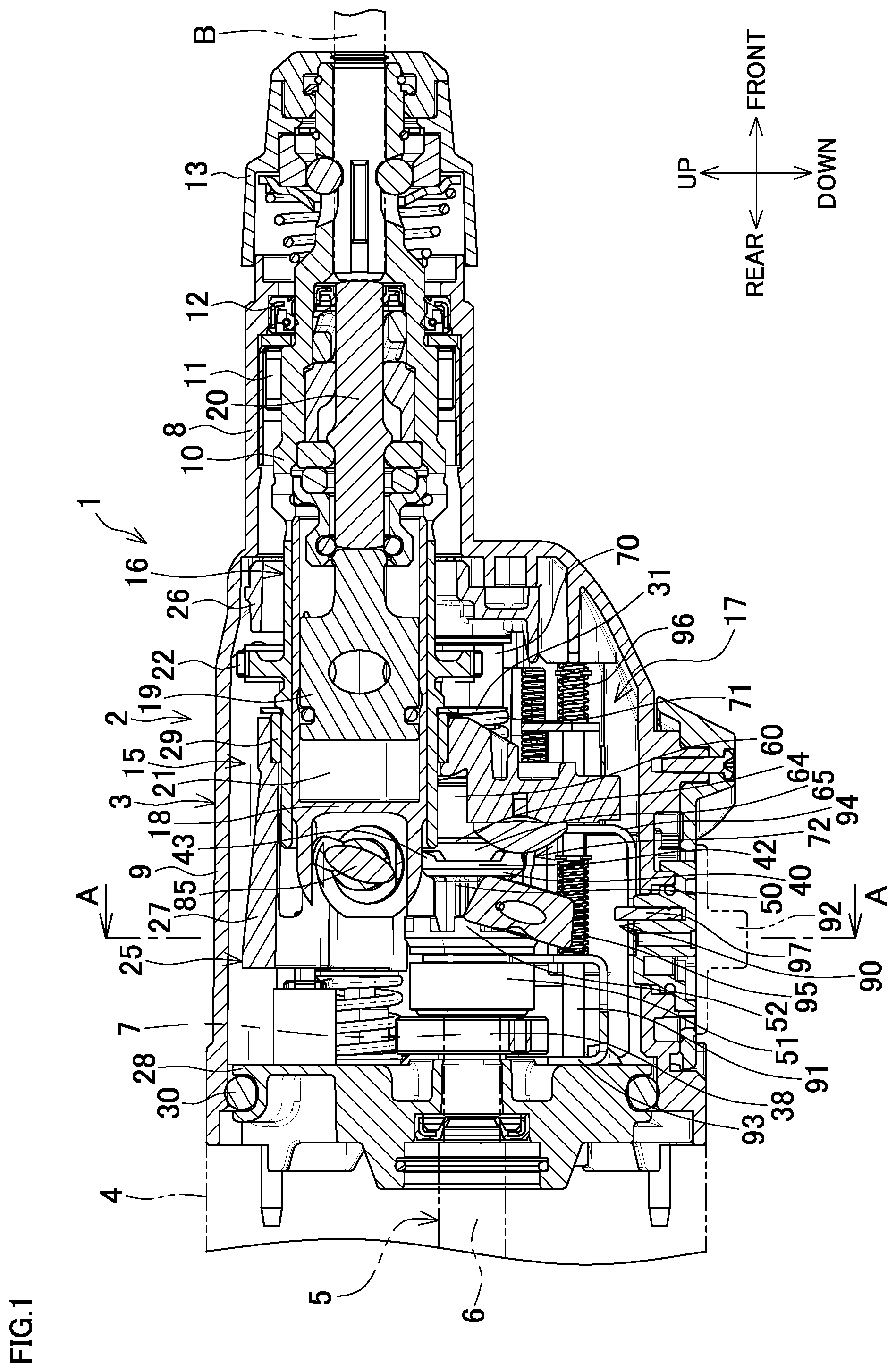 Patent US11780070 — Electric power tool — Figure 1