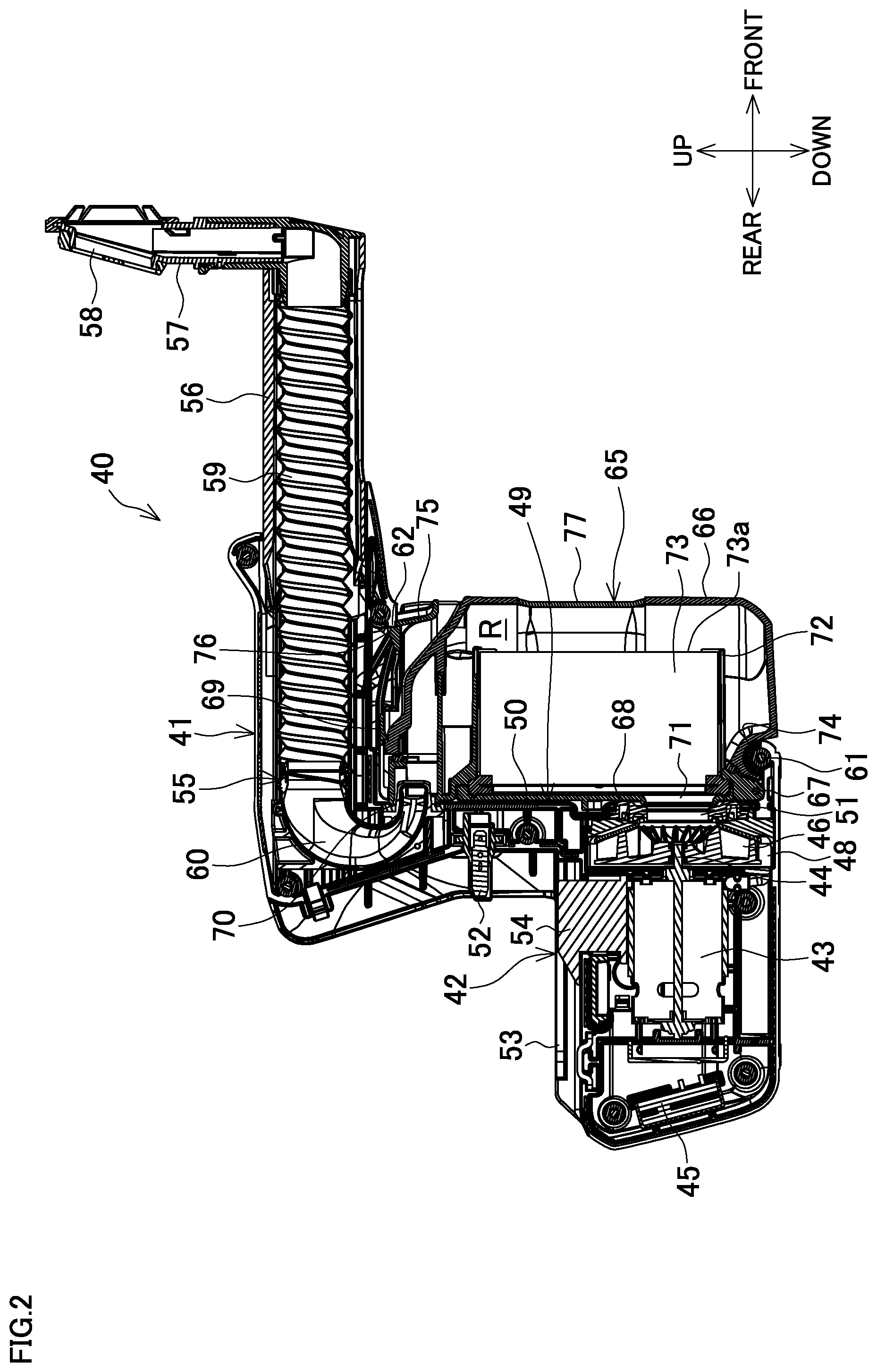 Patent US11780072 Figure 2 – Dust collector for electric power tool and electric power tool