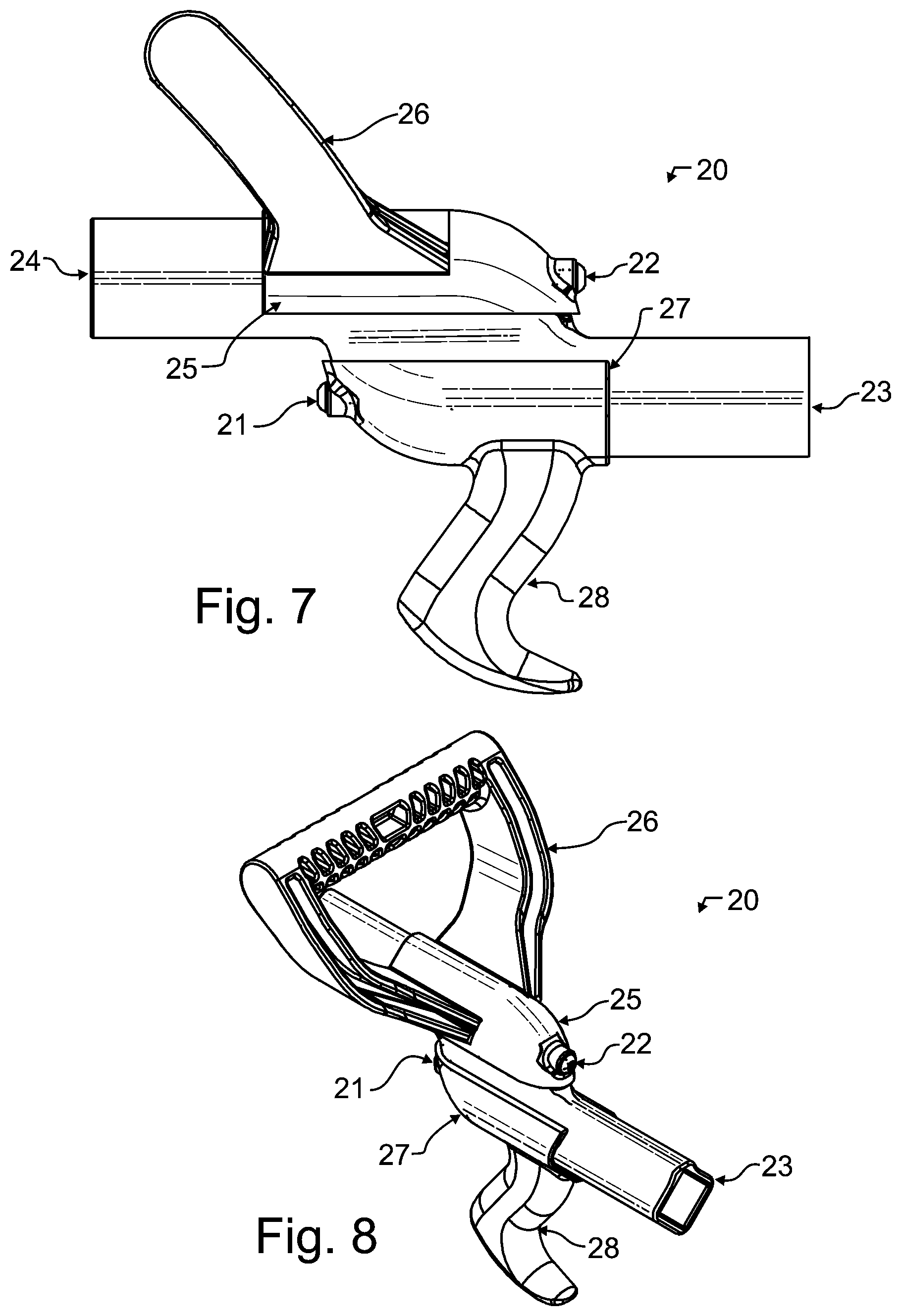 Patent US11780073 Figure 4 – Handle with offset connector