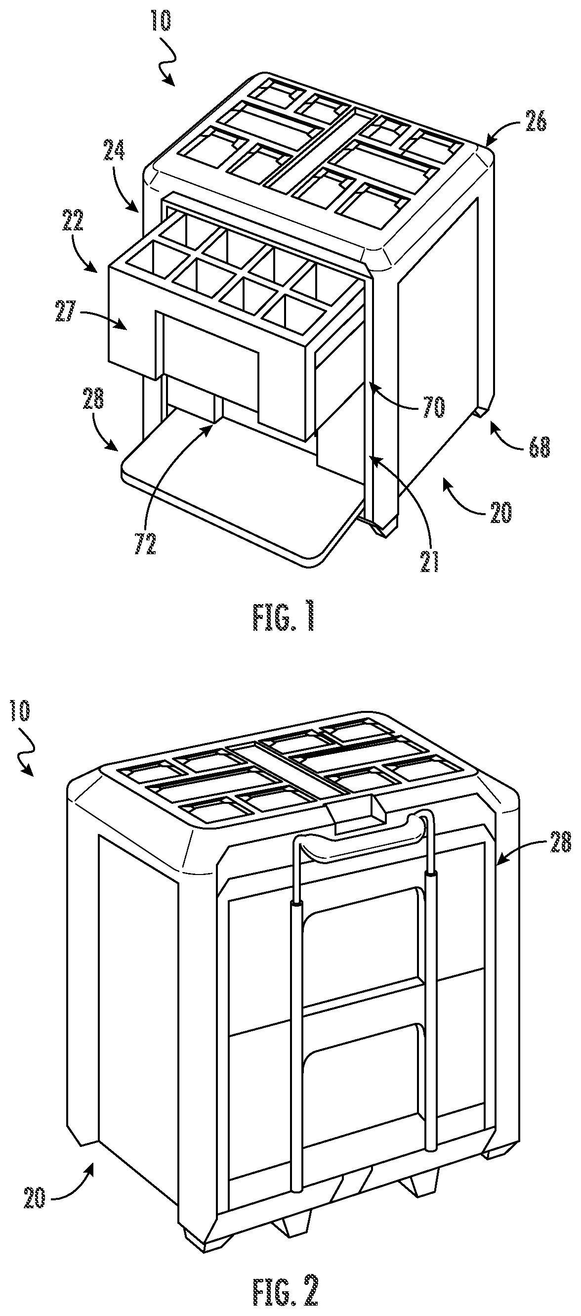 Patent US11780075 Figure 1 – Securing compartments for modular storage