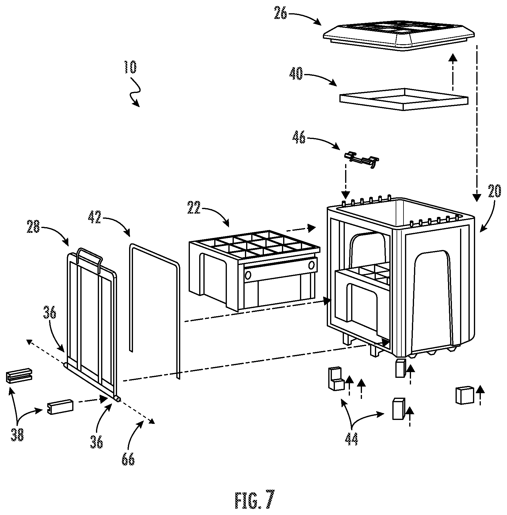 Patent US11780075 Figure 4 – Securing compartments for modular storage