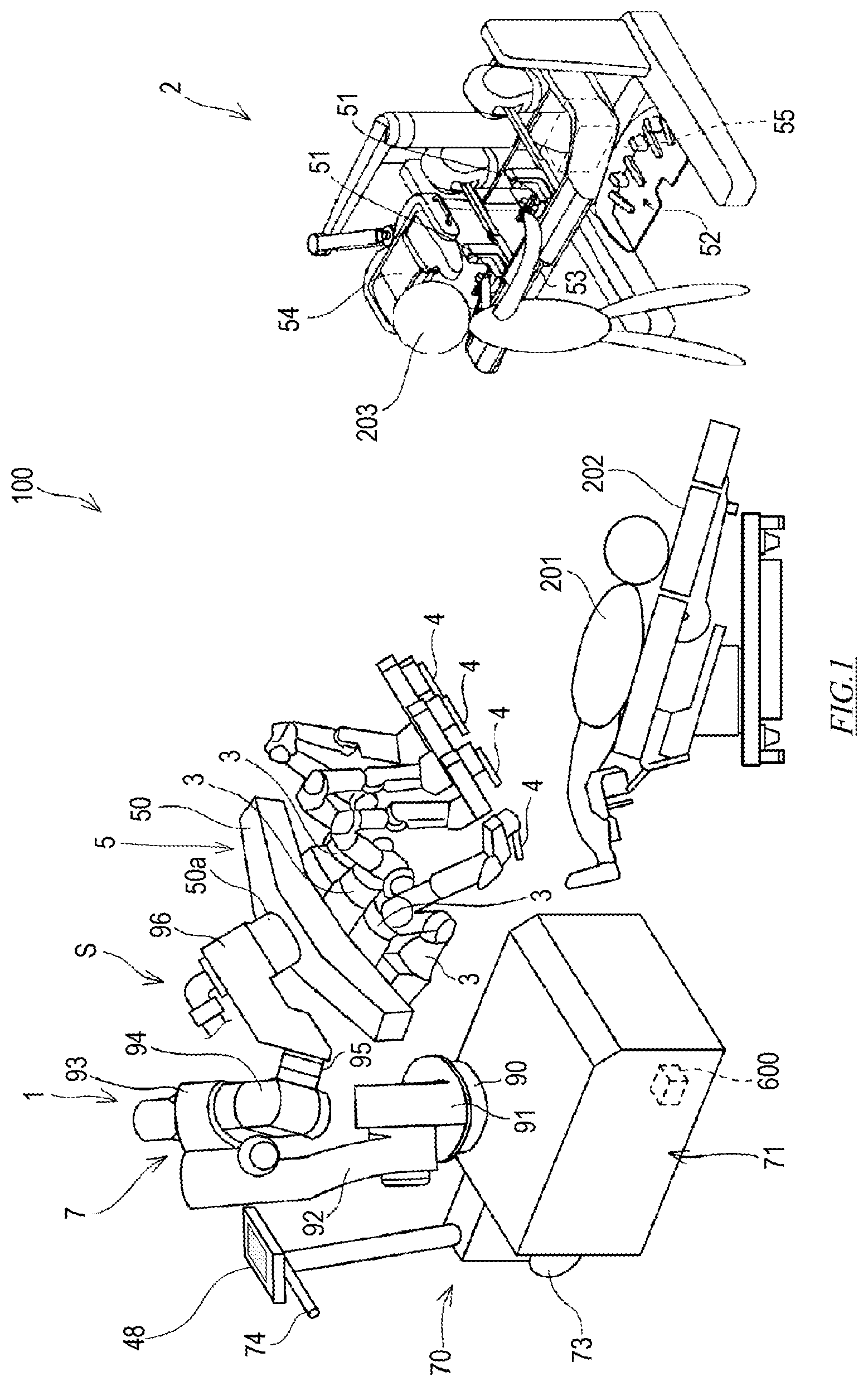 Patent US11780088 Figure 1 – Surgical robot and method of manipulating positioner