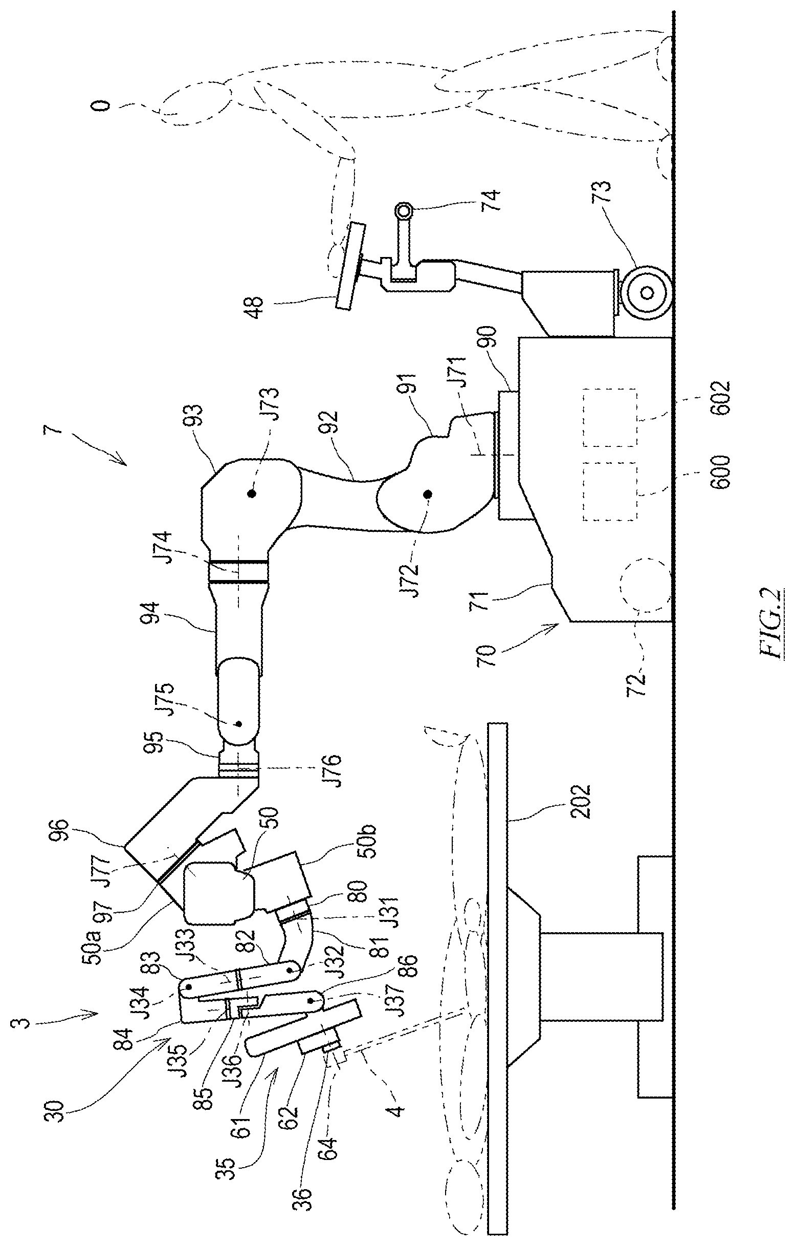 Patent US11780088 Figure 2 – Surgical robot and method of manipulating positioner