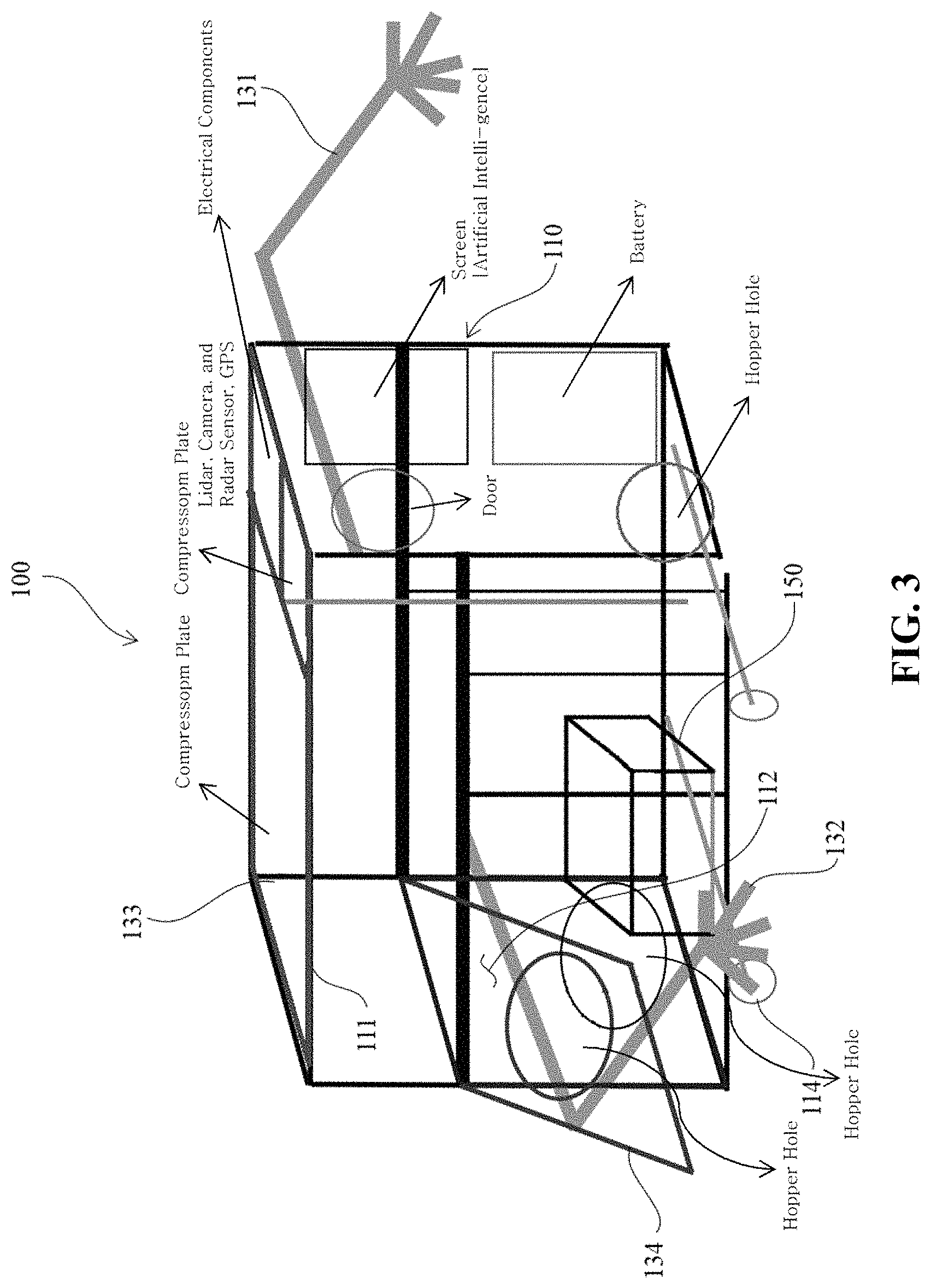 Patent US11780094 Figure 3 – AI integrated system for optimizing waste management by self-guided robot