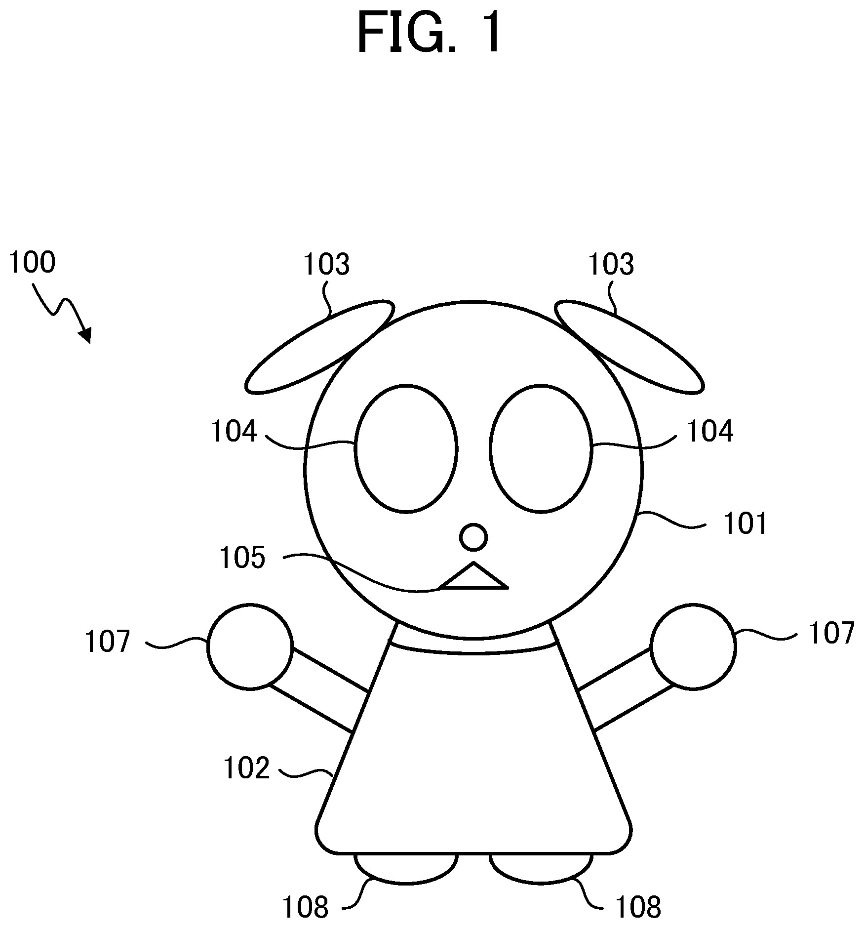Patent US11780098 Figure 1 – Robot, robot control method, and recording medium