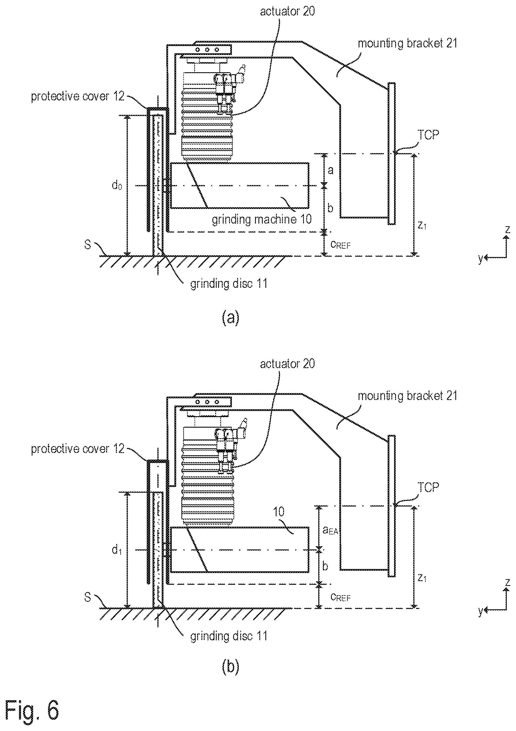 Patent US11780099 Figure 4 – Robot-aided grinding apparatus