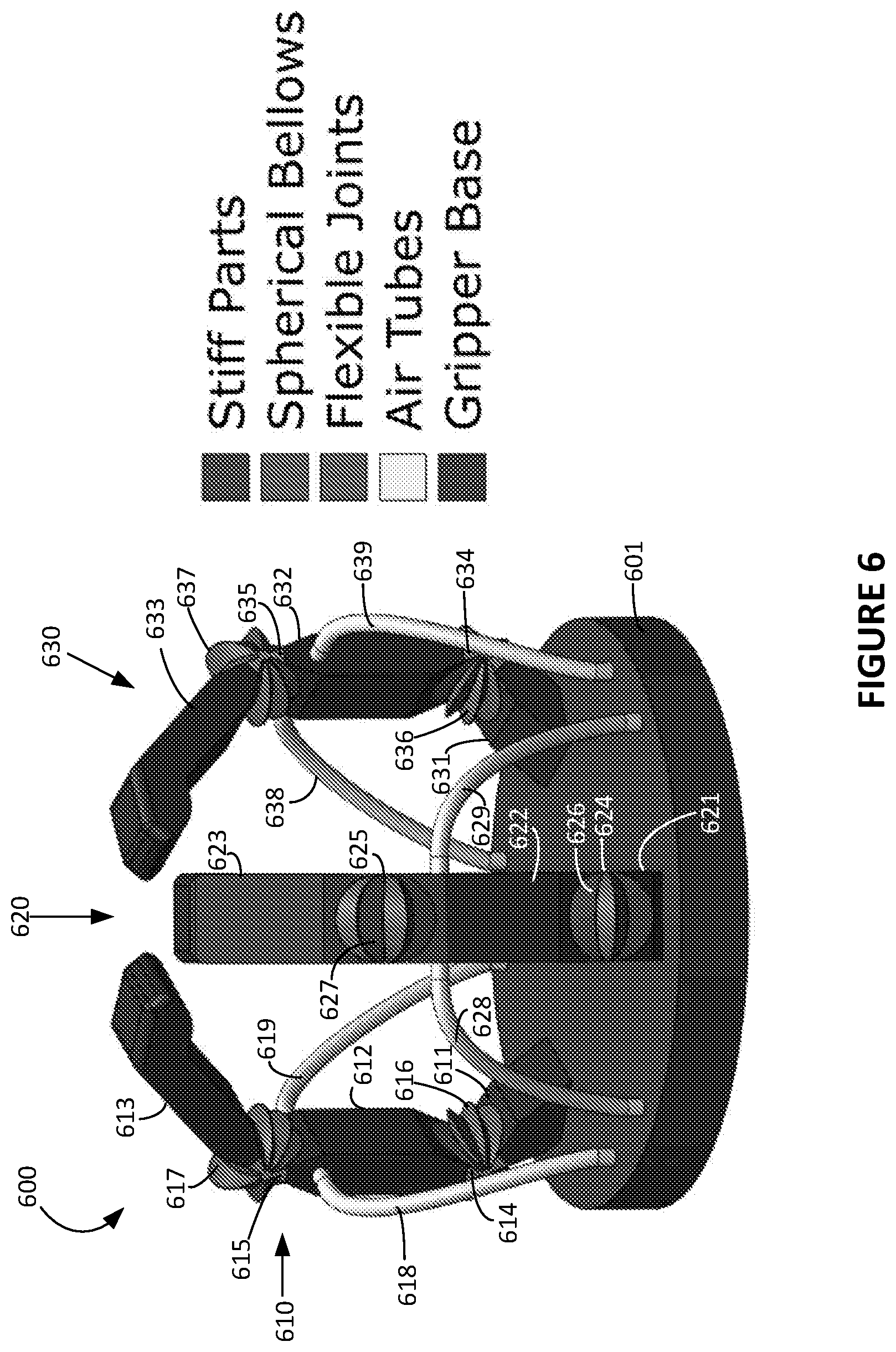 Patent US11780100 Figure 4 – Four-dimensional-printed pneumatically actuated flexible robotic joints